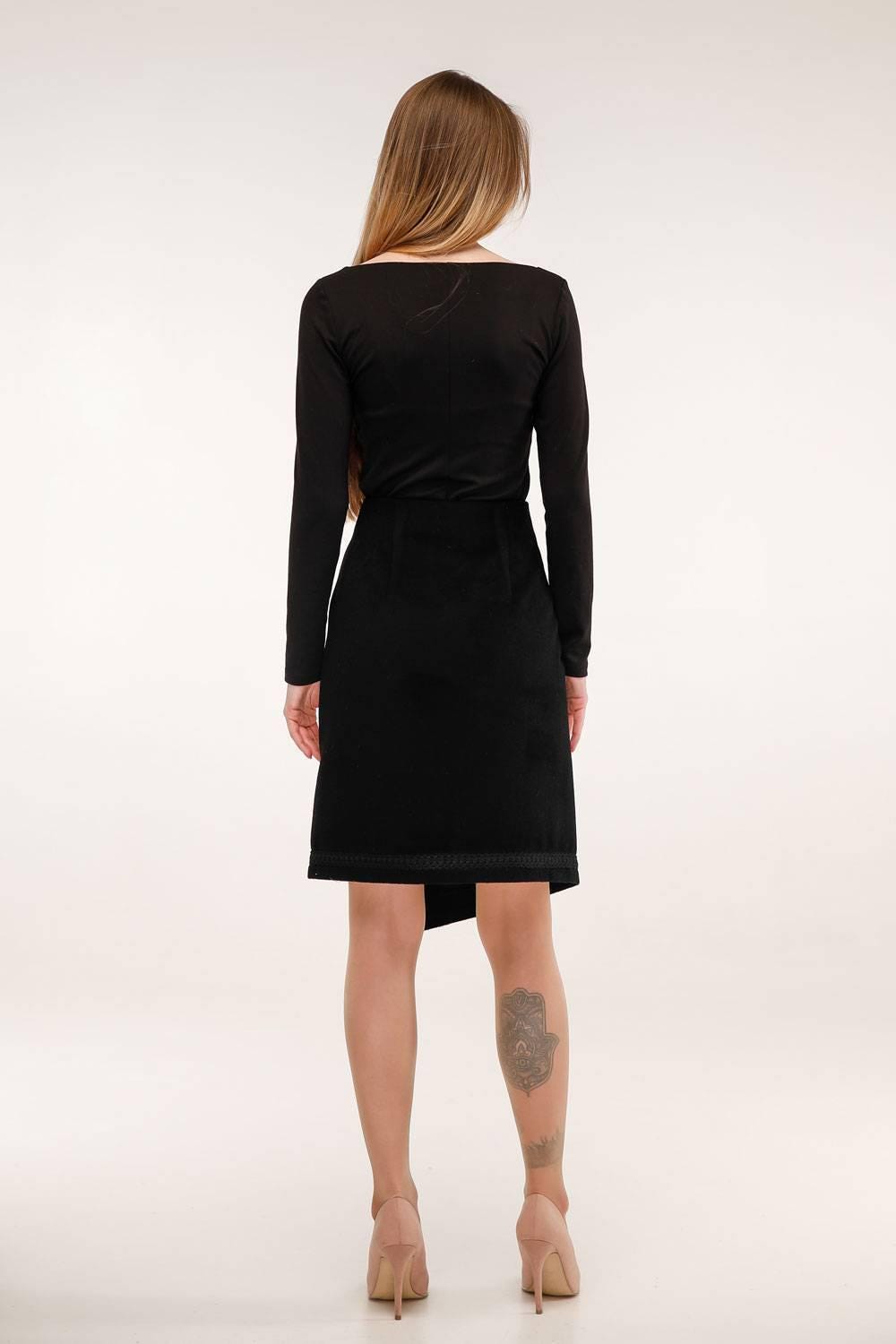 Asymmetric Wool Wrap Skirt - A - Line Midi for Autumn and Winter Юбка Ю - 1077 Рapit/DoubleVAP Тон 4 - FAVORITTI