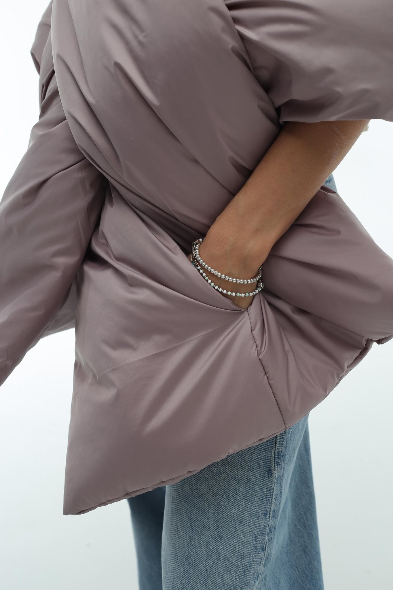 Beige Puffer Large Scarf 20x85in with 2 pockets Blanket Shawl Cape Around Shoulders Wrap Warm Winter Gift More Colors - FAVORITTI
