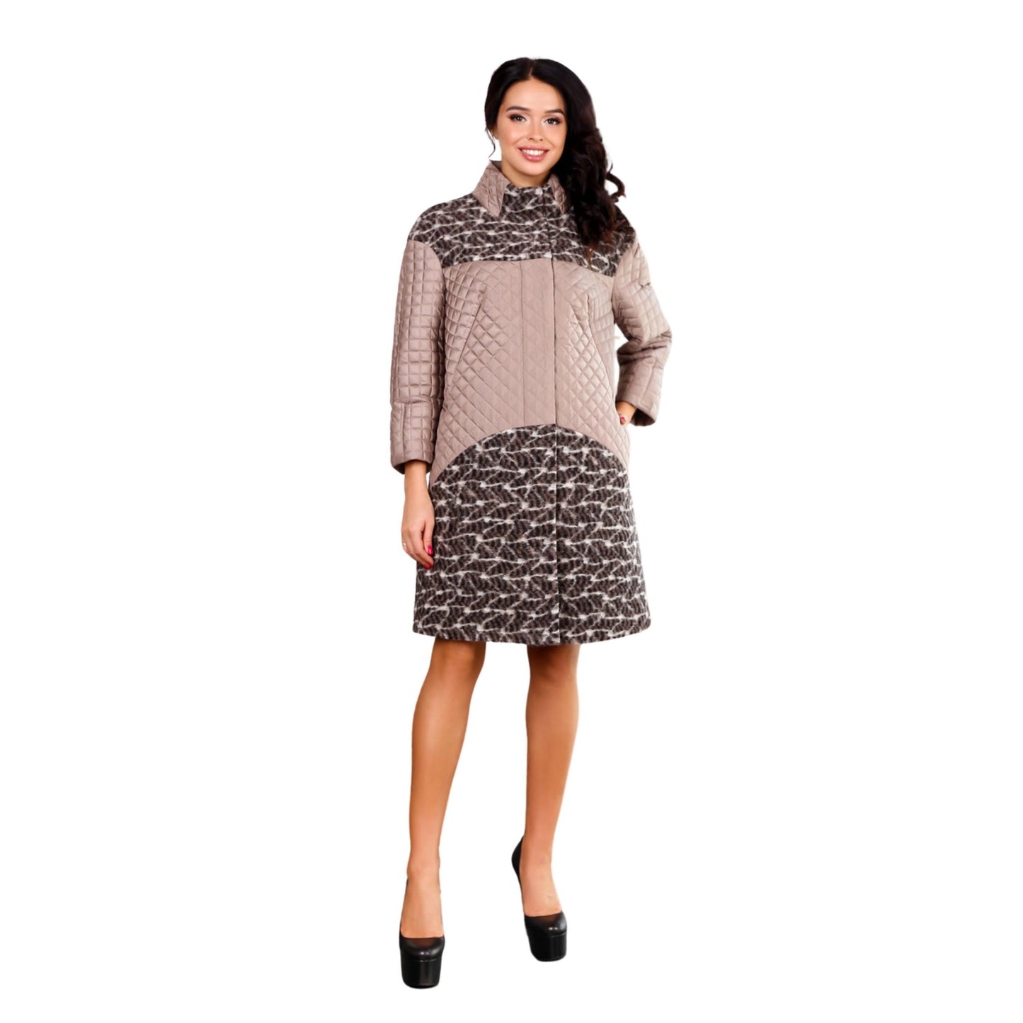 Beige Quilted Jacket Women Quilt Coat Spring Autumn Пальто В - 1060 Seul Jaco Тон 751 - FAVORITTI