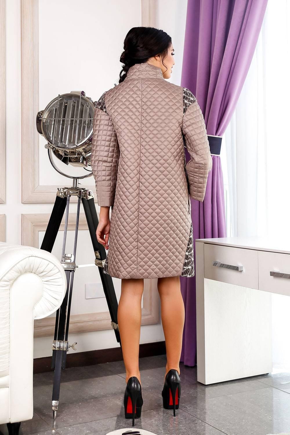 Beige Quilted Jacket Women Quilt Coat Spring Autumn Пальто В - 1060 Seul Jaco Тон 751 - FAVORITTI