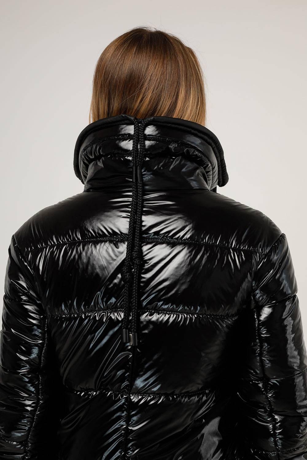 Black Long Puffer Coat Warm Winter Clothing Пуховик ПВ - 1279 Лак Тон 16 - FAVORITTI