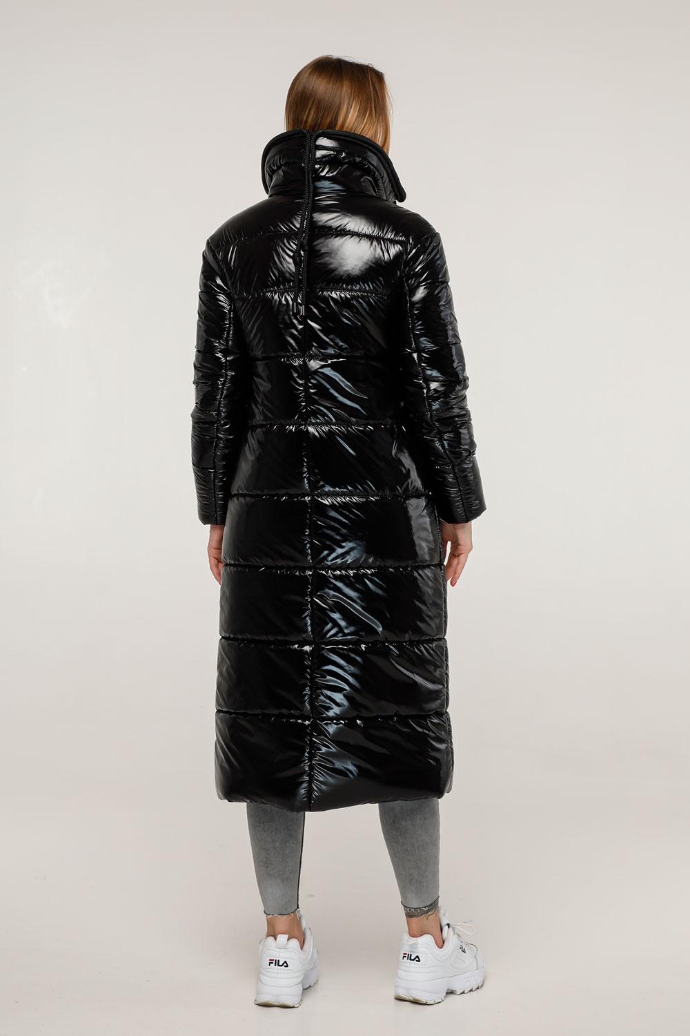 Black Long Puffer Coat Warm Winter Clothing Пуховик ПВ - 1279 Лак Тон 16 - FAVORITTI