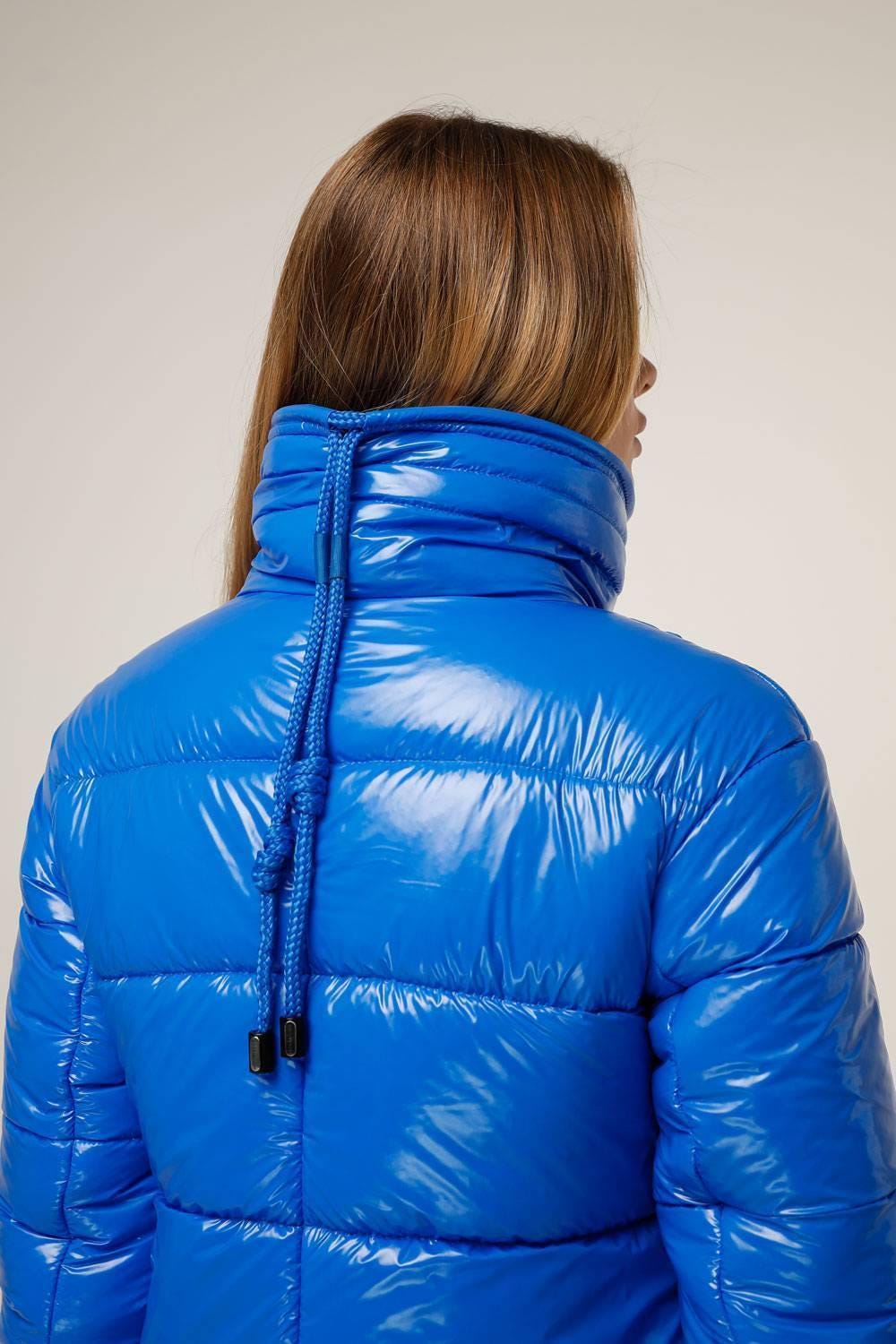 Blue Long Puffer Coat Warm Winter Clothing Пуховик ПВ - 1279 Лак Тон 113 - FAVORITTI