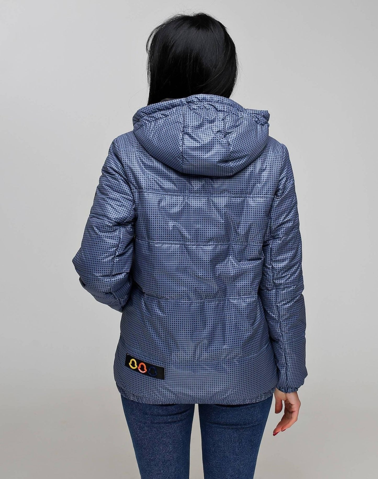 Blue Puffer Jacket Women Blue Puffy Hooded Coat Waterproof and Windproof Куртка В - 1237 Art.8186 Тон 626 + Тон 21 - FAVORITTI