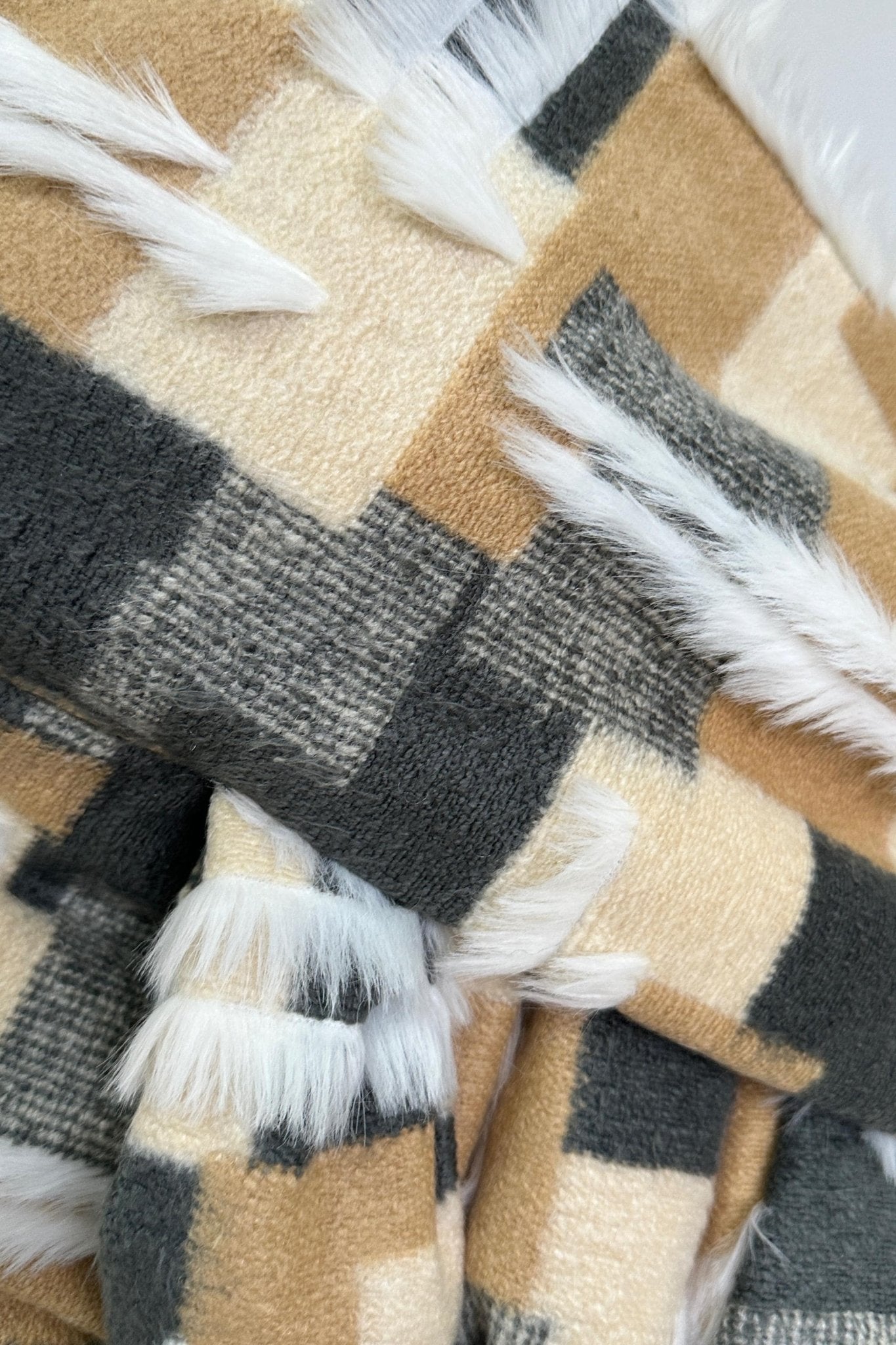 Boho Wool Puffer Large Scarf 20x85in with 2 pockets Blanket Shawl Cape Around Shoulders Wrap Warm Winter Gift - FAVORITTI