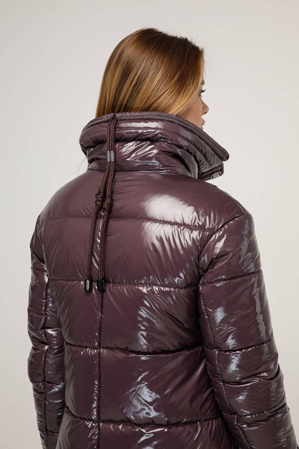 Brown Long Puffer Coat Warm Winter Clothing Пуховик ПВ - 1279 Лак Тон 22 - FAVORITTI