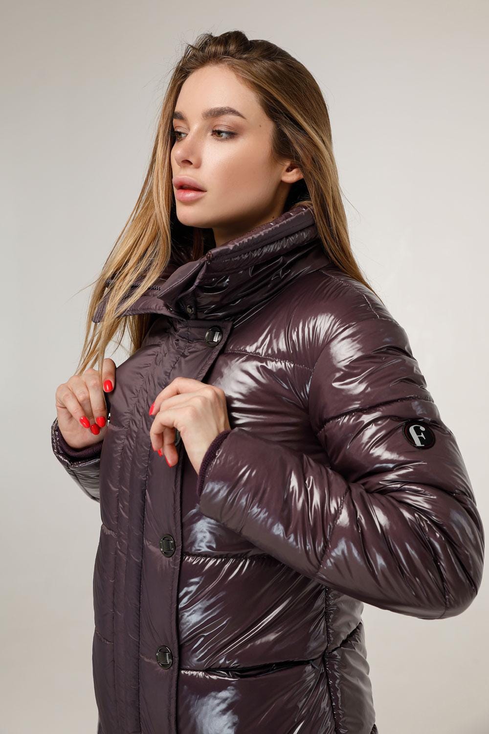 Brown Long Puffer Coat Warm Winter Clothing Пуховик ПВ - 1279 Лак Тон 22 - FAVORITTI