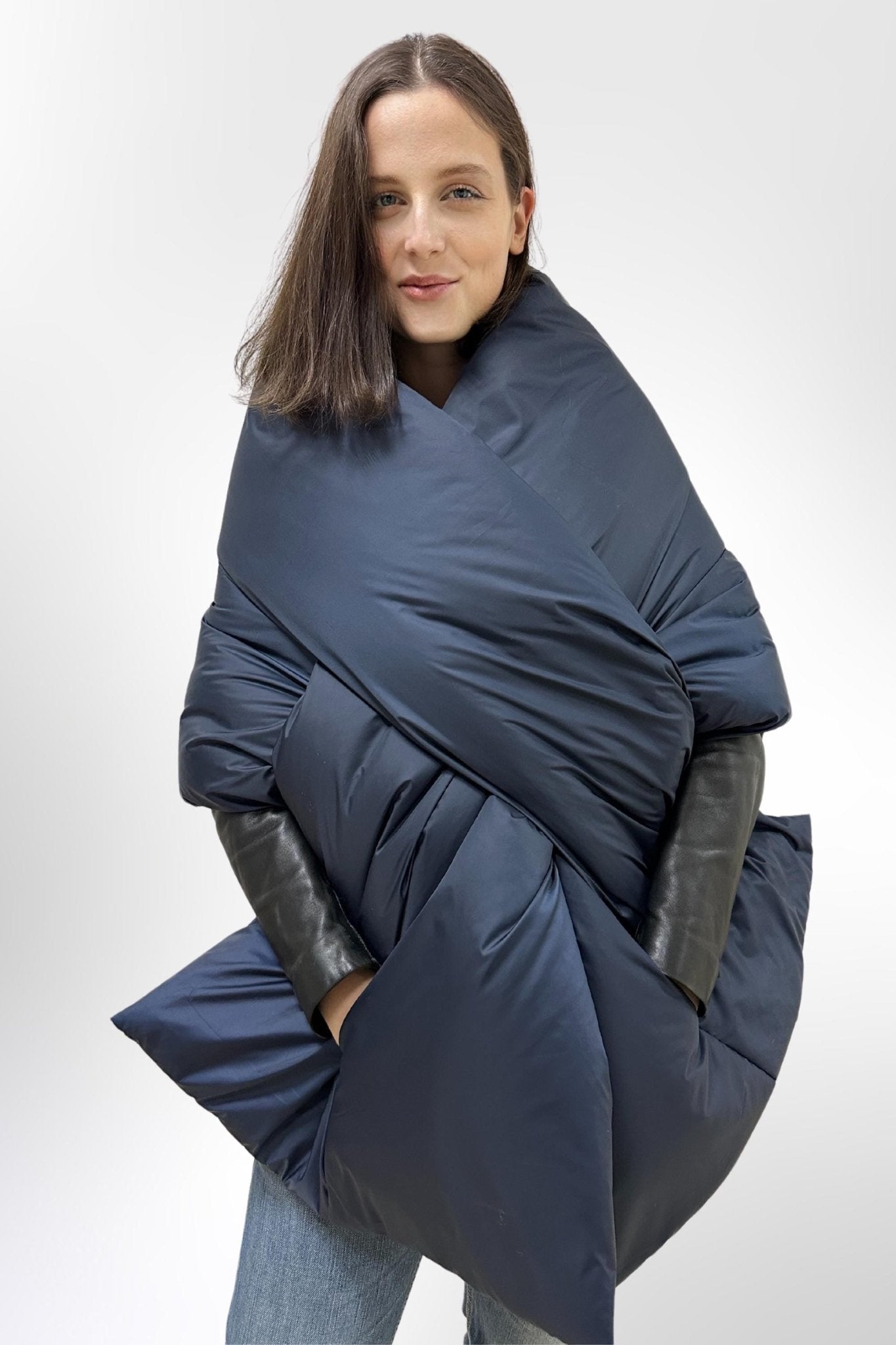 Cape Coat Scarf With Pockets Puffer Large Stole 20x85in Blanket Shawl Cape Around Shoulders Wrap Warm Winter Gift Womens Clothing - FAVORITTI