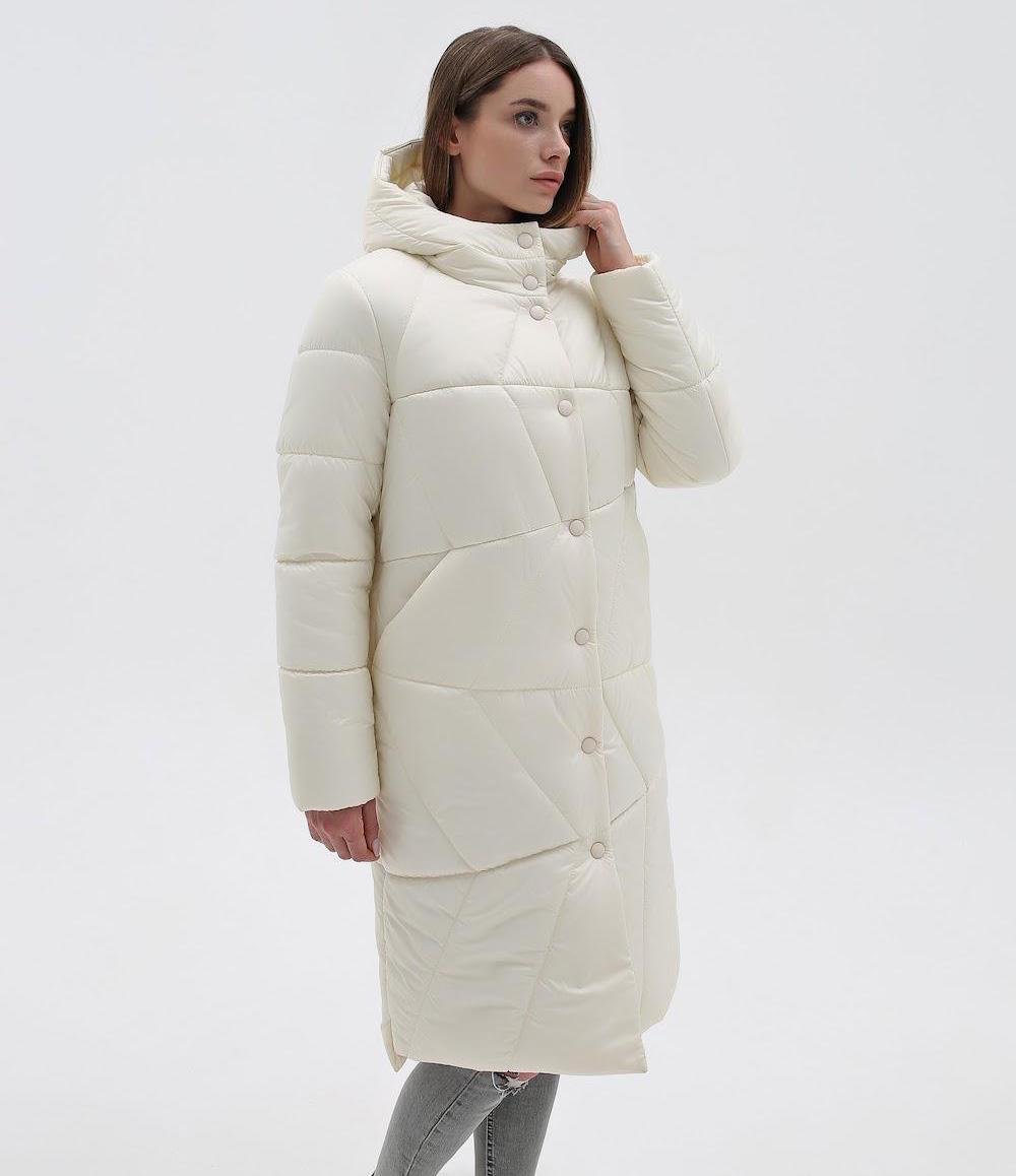 Cream Puffer Quilted Coat Womens Puff Jacket Пуховик ПВ - 1304 Лаке Тон 1 - FAVORITTI