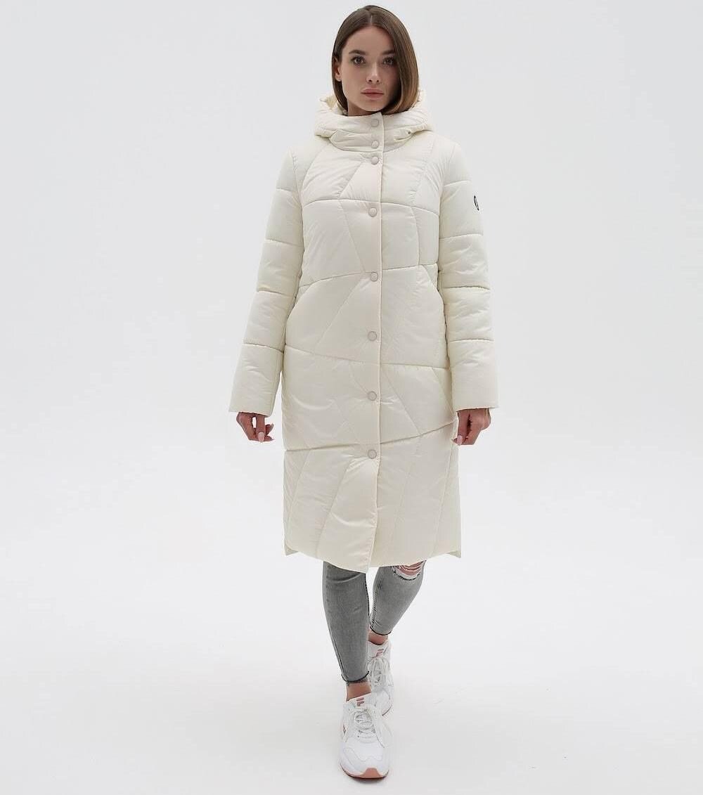 Cream Puffer Quilted Coat Womens Puff Jacket Пуховик ПВ - 1304 Лаке Тон 1 - FAVORITTI
