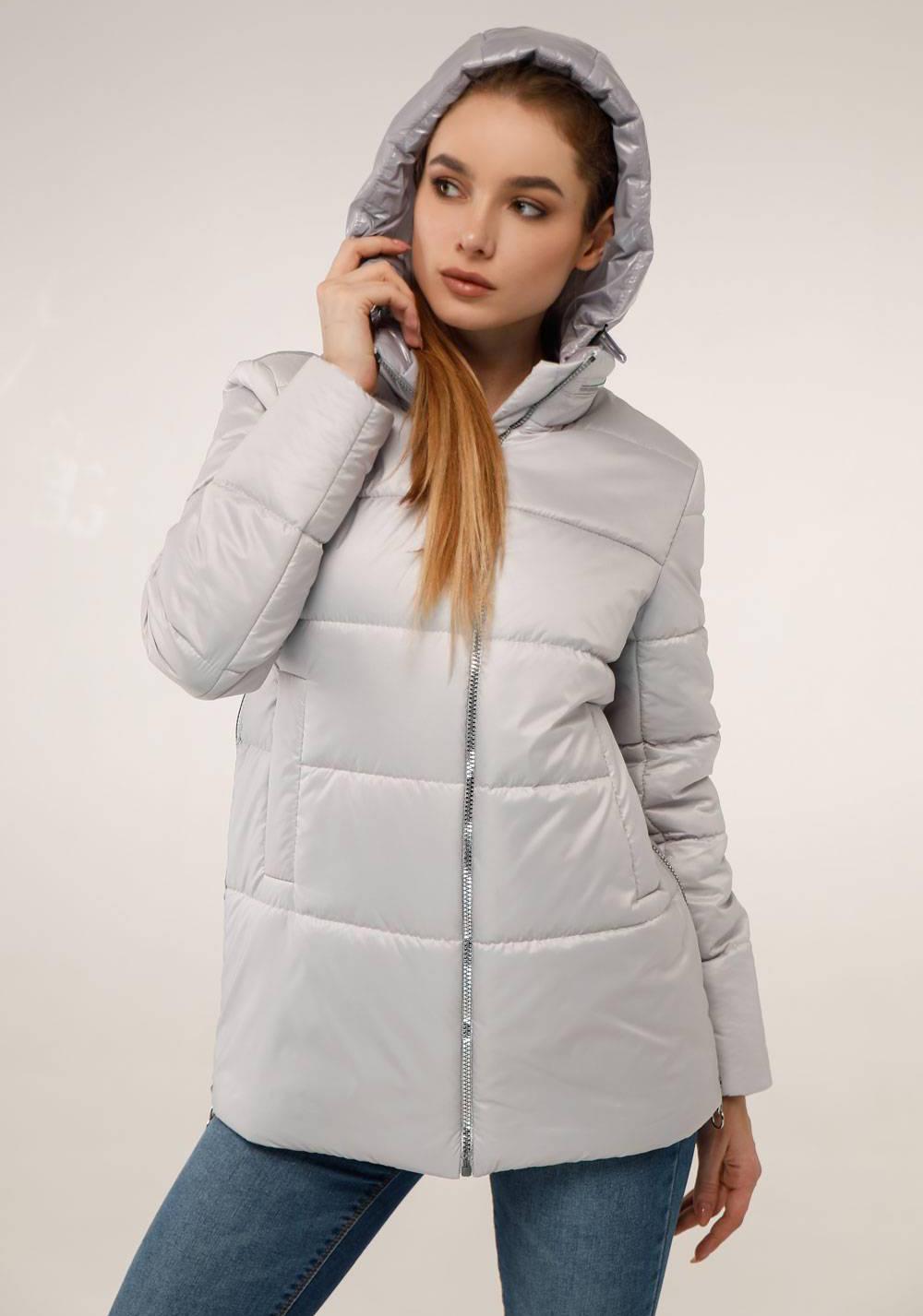 Grey Puffer Jacket Womens Quilted Puffy Down Coat Куртка В - 1272 Лак Тон 5 + Тон 5А - FAVORITTI