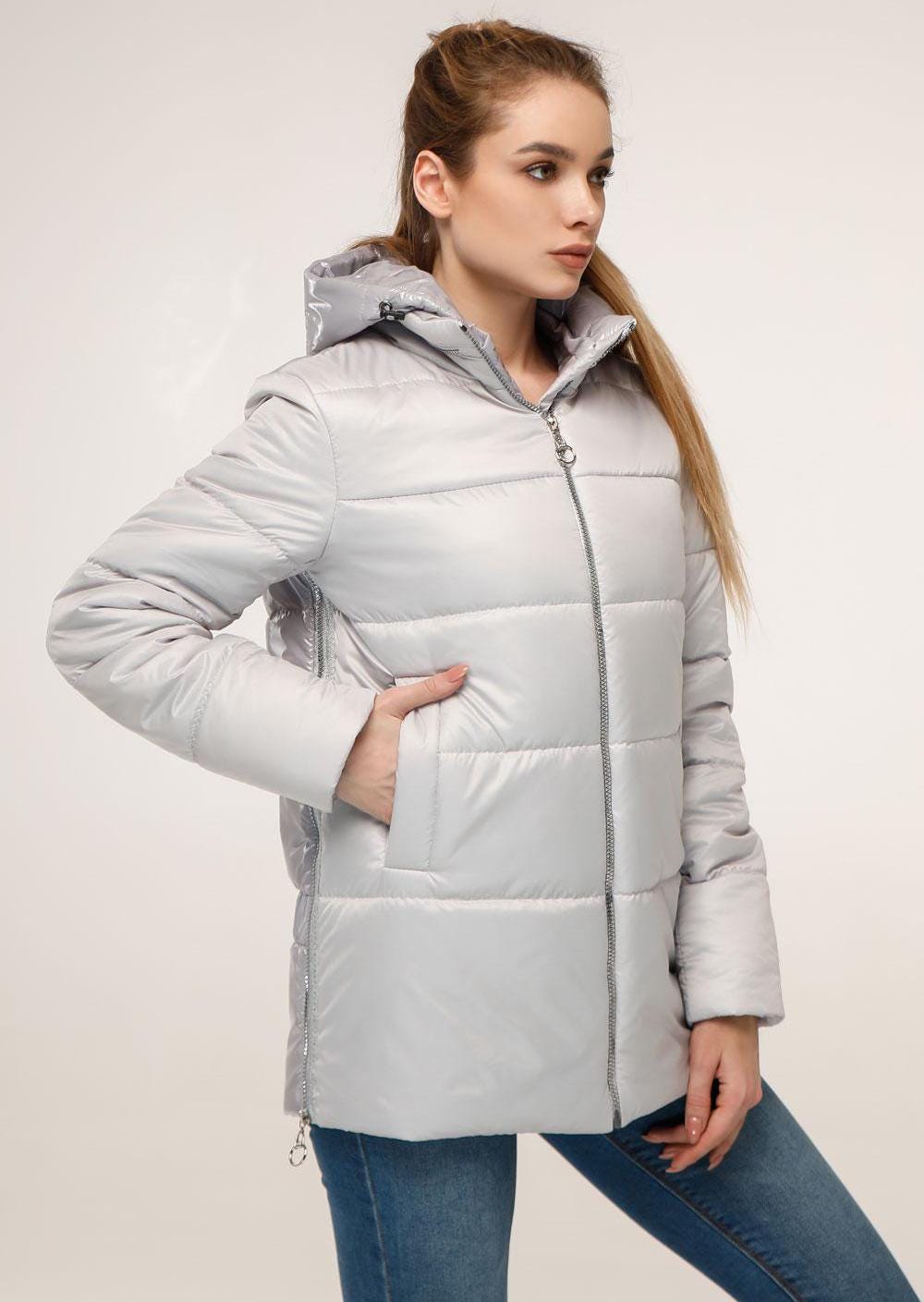 Grey Puffer Jacket Womens Quilted Puffy Down Coat Куртка В - 1272 Лак Тон 5 + Тон 5А - FAVORITTI