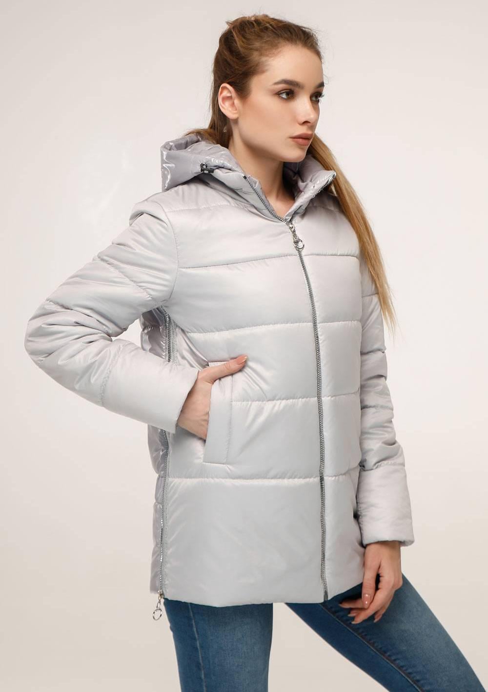 Grey Puffer Jacket Womens Quilted Puffy Down Coat Куртка В - 1272 Лак Тон 5 + Тон 5А - FAVORITTI