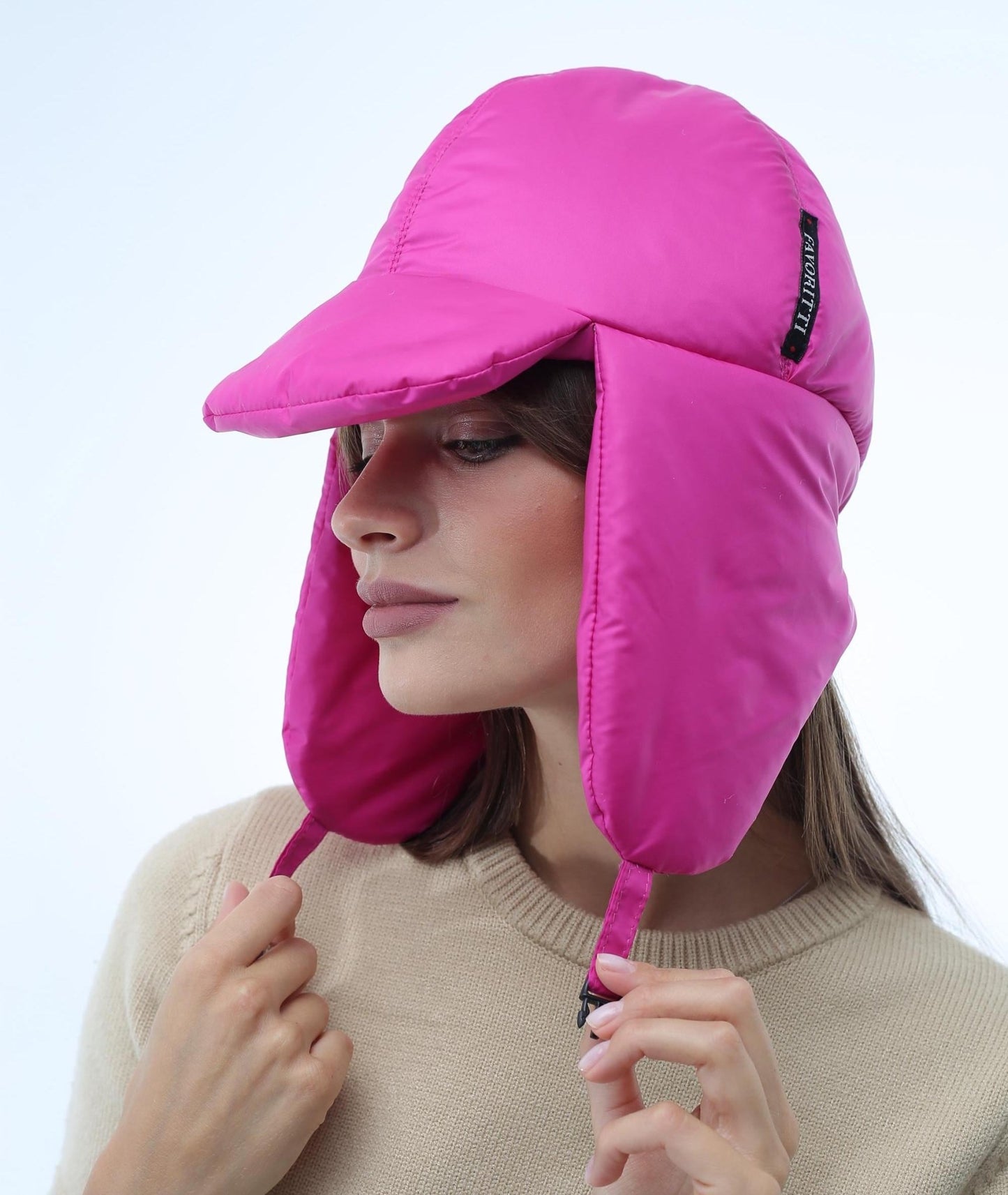 Hot Pink Women's 2 - Piece Puffer Set Scarf 6x90in and Hat - FAVORITTI