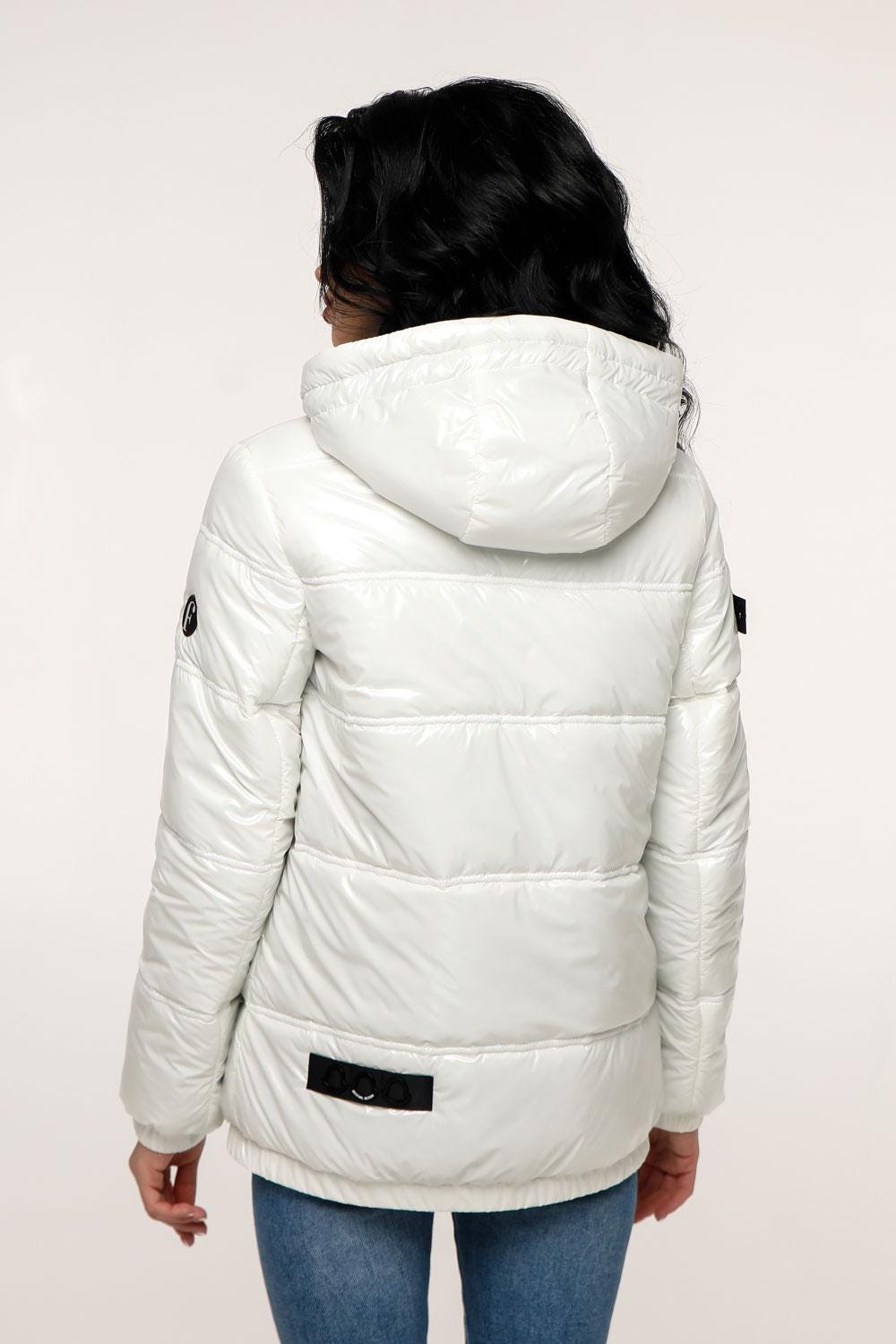 Ivory Puffer Jacket Women White Puffy Hooded Coat Waterproof and Windproof Куртка В - 1237 Лак Тон 20 + Тон 21 - FAVORITTI