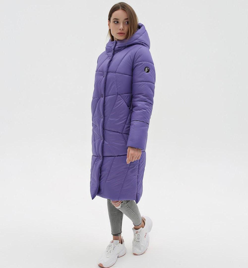 Lavender Puffer Quilted Coat Womens Puff Jacket Пуховик ПВ - 1304 Лаке Тон 125 - FAVORITTI
