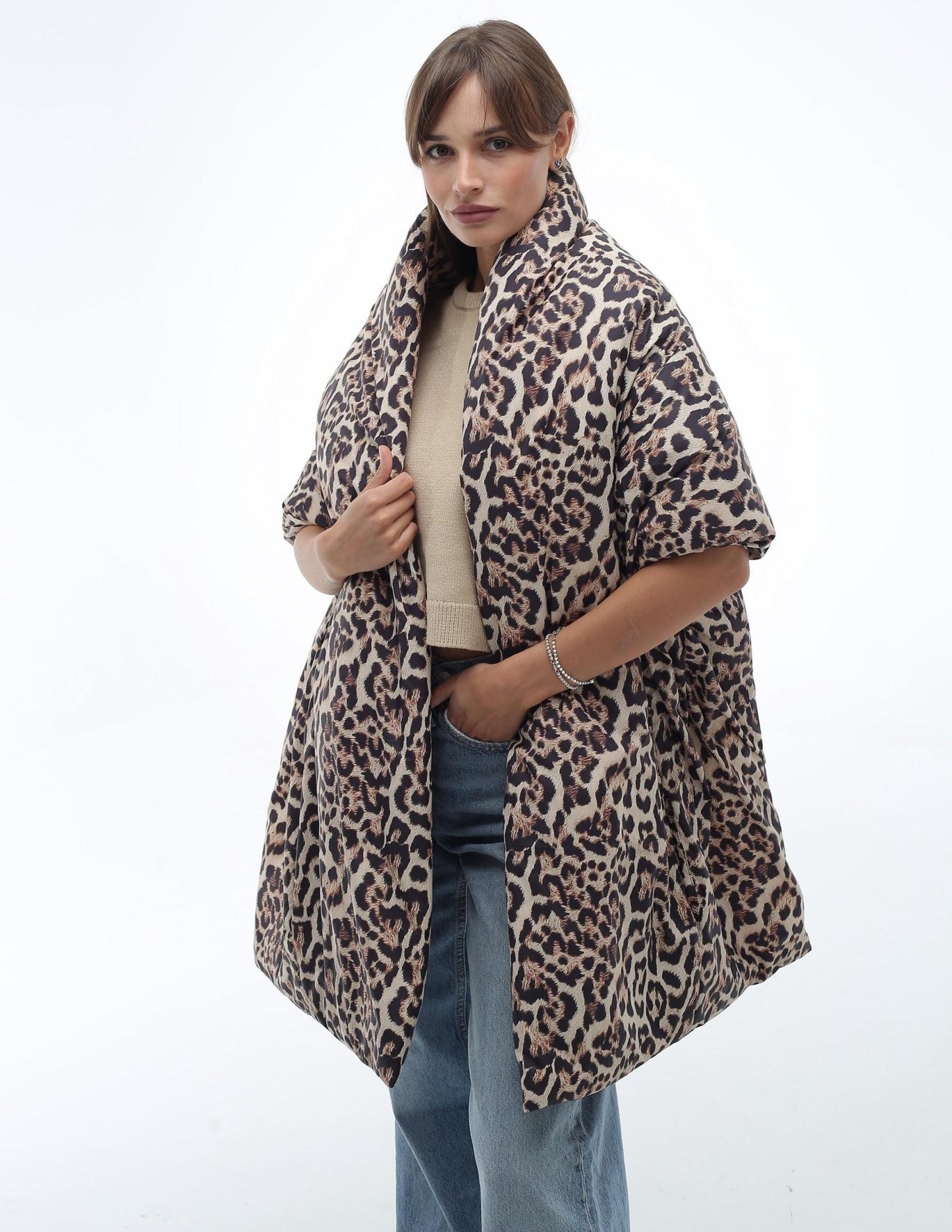 Leopard Puffer Large Scarf 20x85in with 2 pockets Blanket Shawl Cape Around Shoulders Wrap Warm Winter Gift More Colors - FAVORITTI