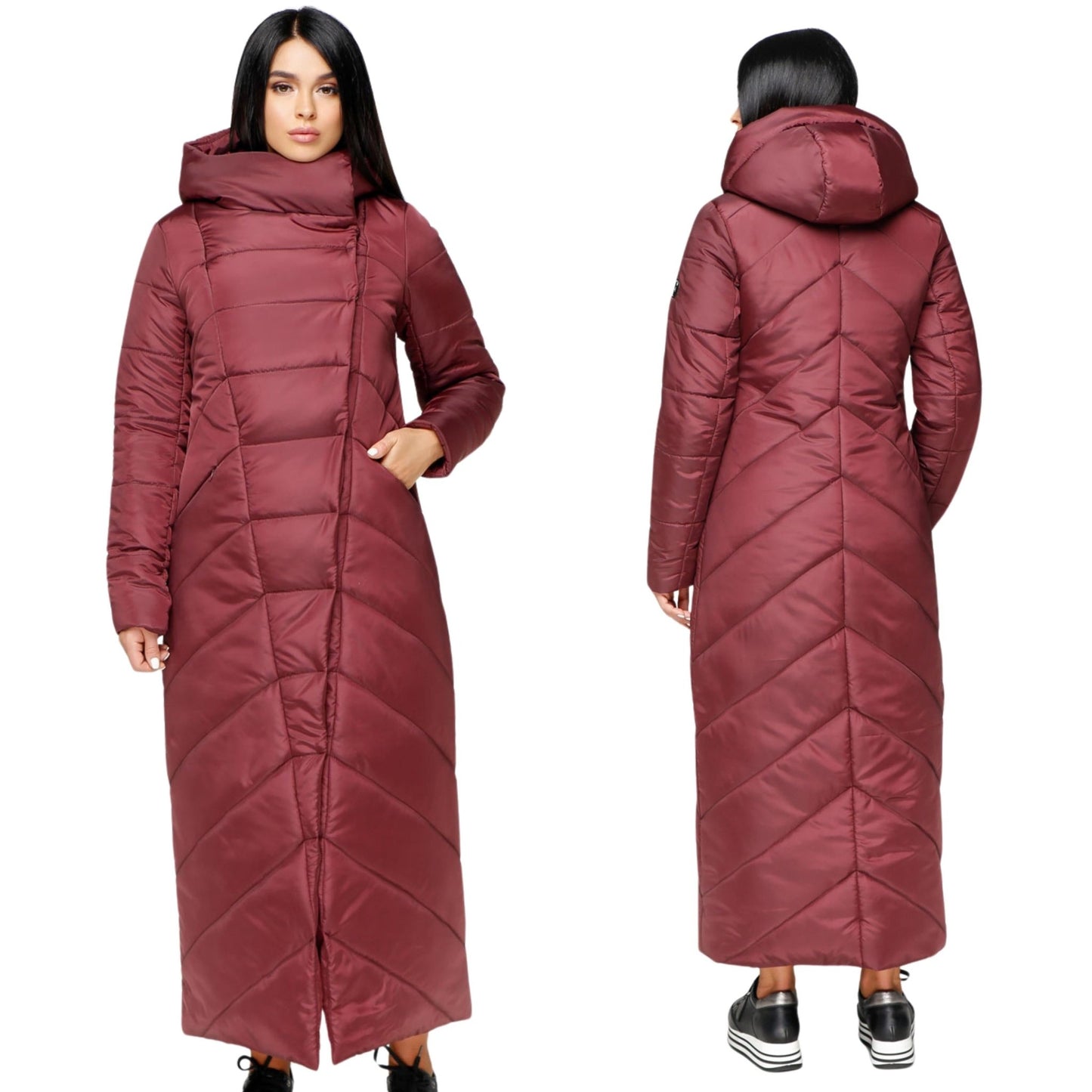 Long Puffer Coat Winter Warm Women's Clothing Пуховик ПВ - 1133 Лаке Тон 5 - FAVORITTI