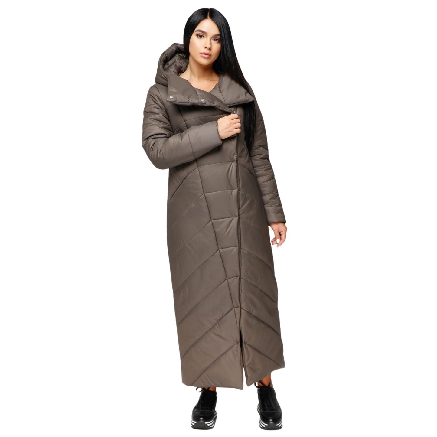 Long Puffer Coat Winter Warm Women's Clothing Пуховик ПВ - 1133 Лаке Тон 8 - FAVORITTI