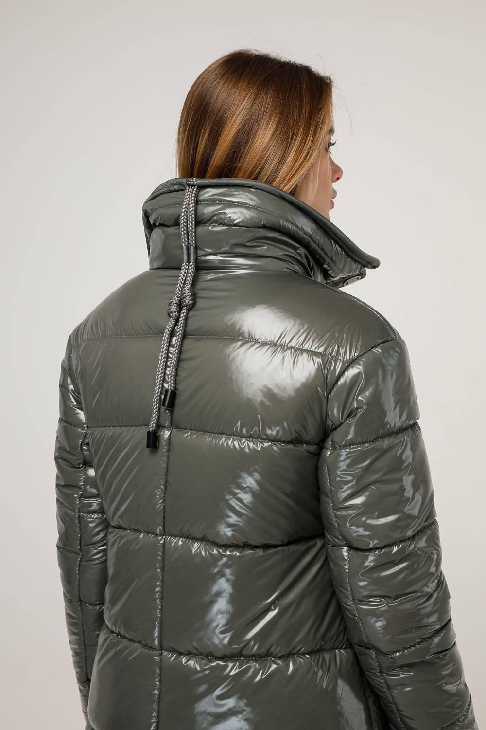 Olive Green Long Puffer Coat Warm Winter Clothing Пуховик ПВ - 1279 Лак Тон 25 - FAVORITTI