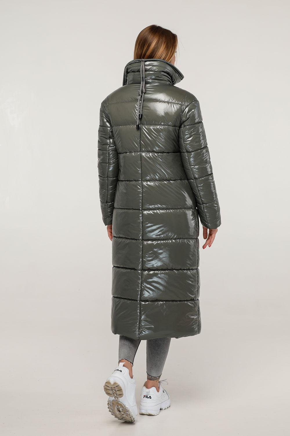 Olive Green Long Puffer Coat Warm Winter Clothing Пуховик ПВ - 1279 Лак Тон 25 - FAVORITTI