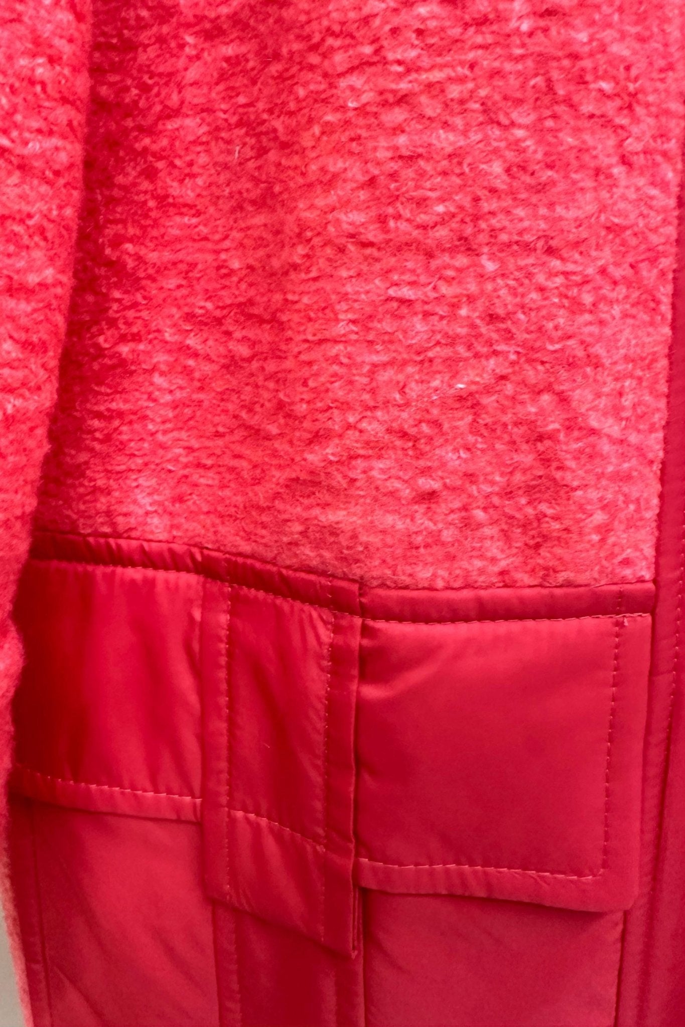 Orange Puffer Quilted Coat with Pockets for Women - Long Warm Jacket Пальто В - 1242 Art.6484 Teddy Bouclet Тон 1042 - FAVORITTI