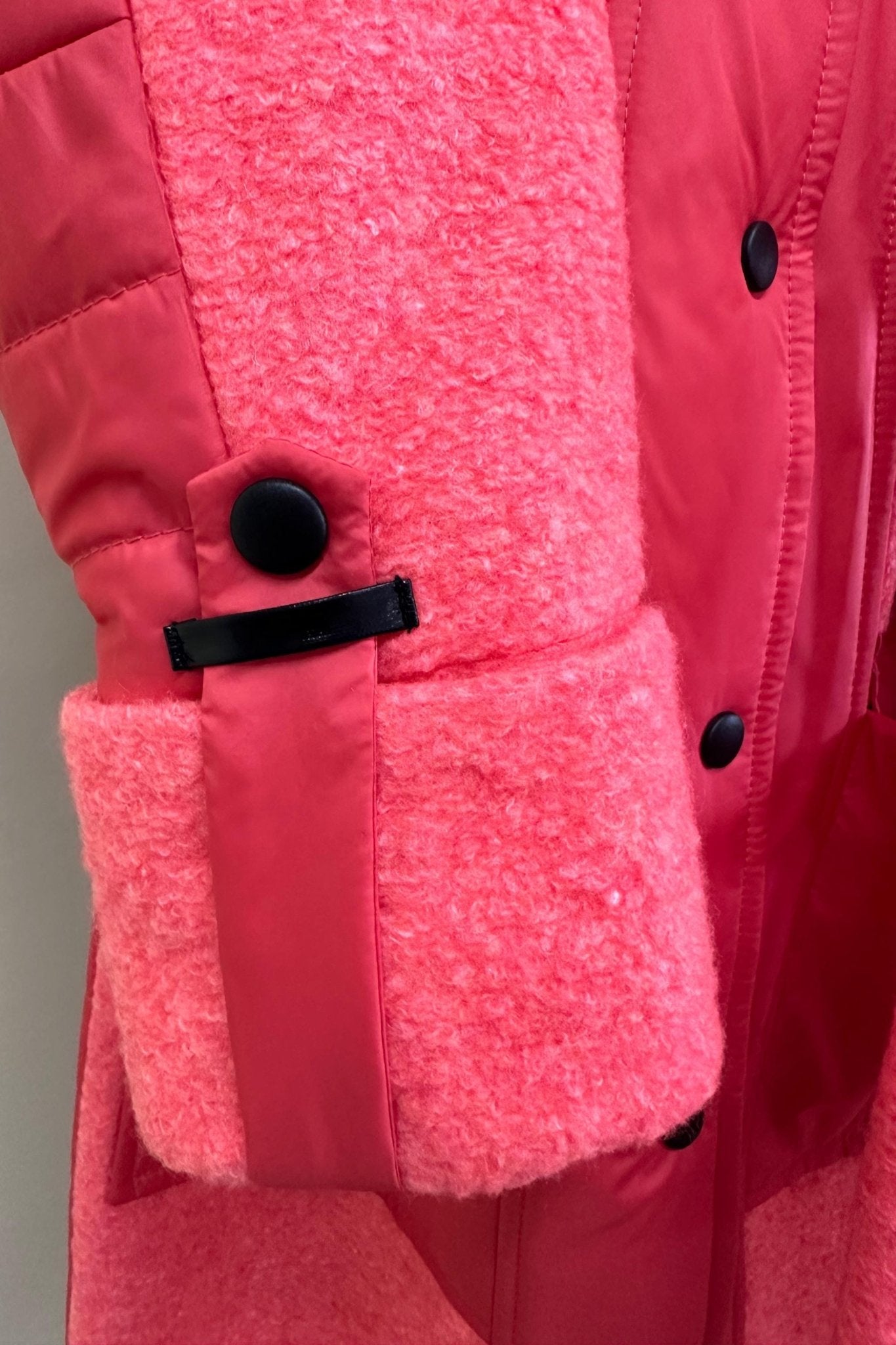Orange Puffer Quilted Coat with Pockets for Women - Long Warm Jacket Пальто В - 1242 Art.6484 Teddy Bouclet Тон 1042 - FAVORITTI