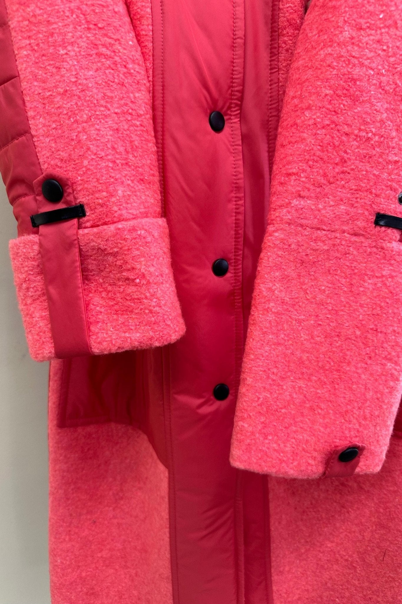Orange Puffer Quilted Coat with Pockets for Women - Long Warm Jacket Пальто В - 1242 Art.6484 Teddy Bouclet Тон 1042 - FAVORITTI