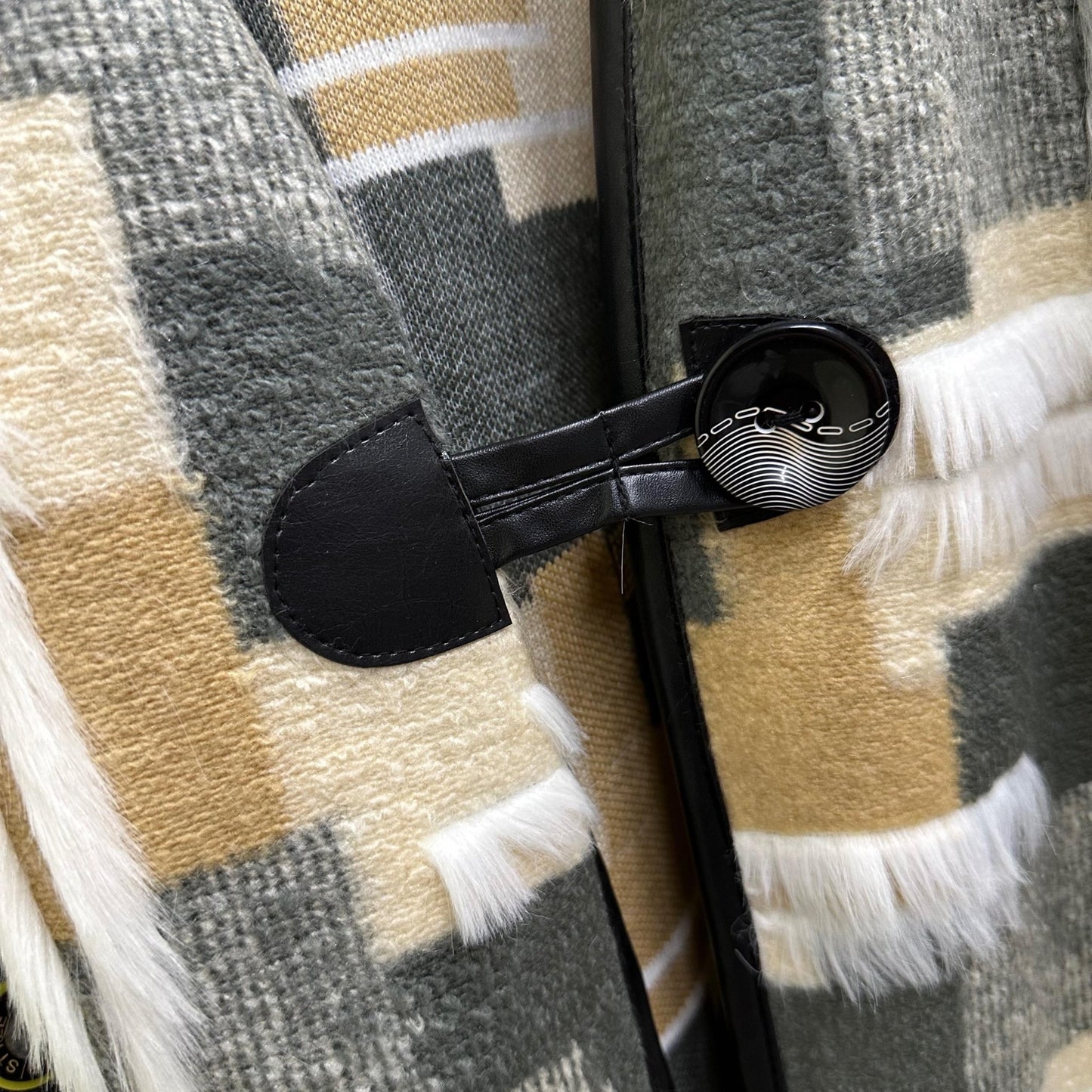Plaid Wool Cape Women Loose Fit Cozy Stylish Oversized Coat Пончо В - 1176 Rimini Тон 1 - FAVORITTI