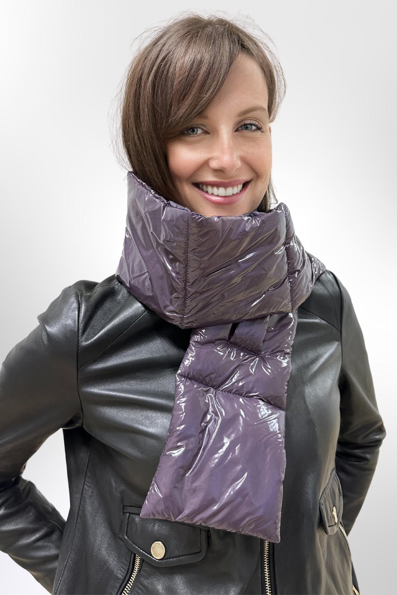 Purple Puffer Scarf Warm Winter Accessory Gift Idea - FAVORITTI