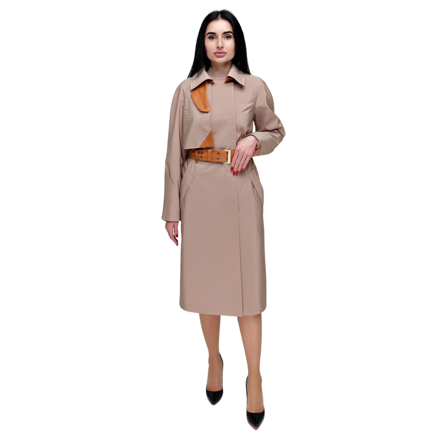 Vintage Style Women's Retro Trench Raincoat for Fall Spring Плащ В - 1295 МФ 102032 Тон 68 - FAVORITTI