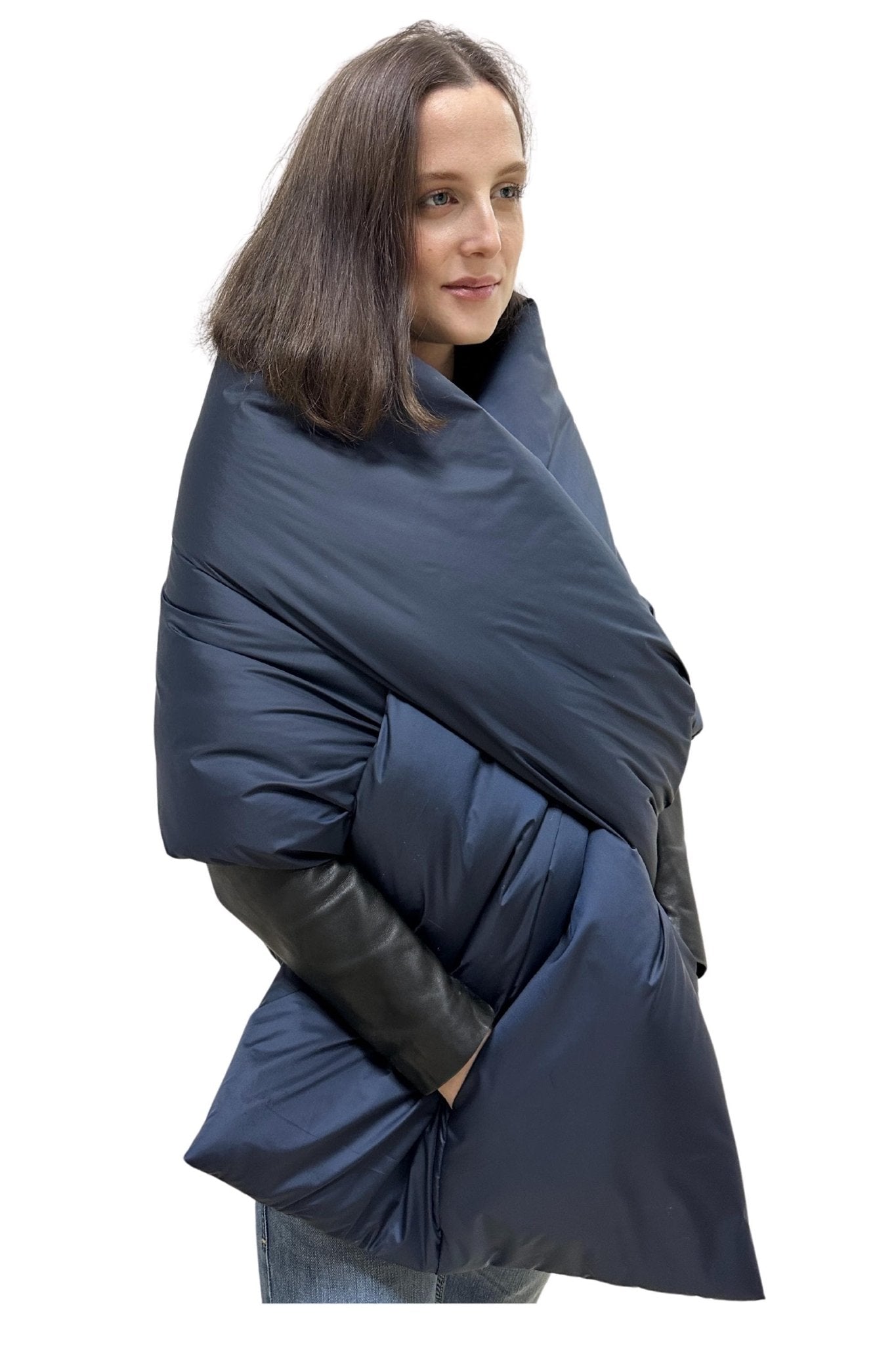 Winter Shawl Shoulder Cape Scarf With Pockets Puffer Large Stole 20x85in Blanket Wrap Warm Gift Womens Clothing - FAVORITTI