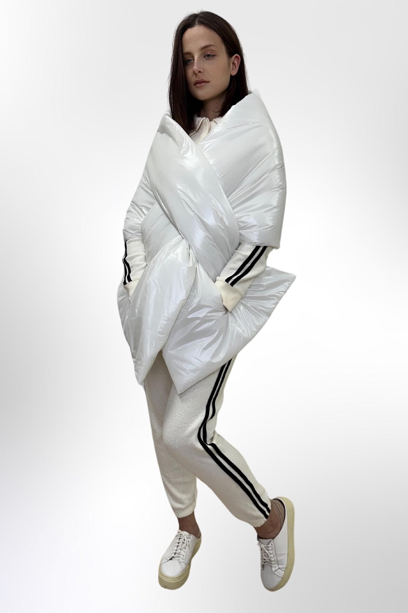 Women's Puffer Blanket Shawl Cape with Removable Belt Warm Gift Womens Clothing - FAVORITTI