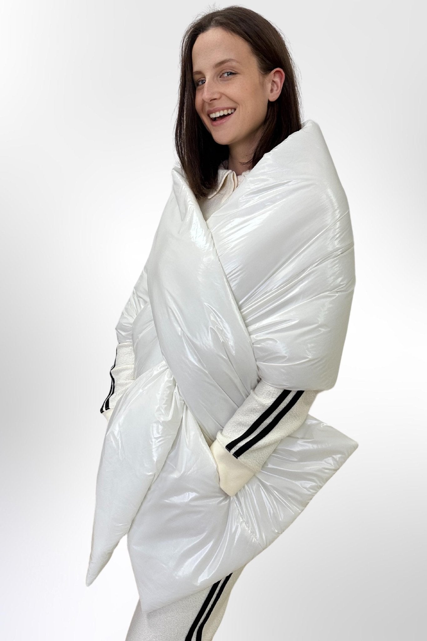Women's Puffer Blanket Shawl Cape with Removable Belt Warm Gift Womens Clothing - FAVORITTI