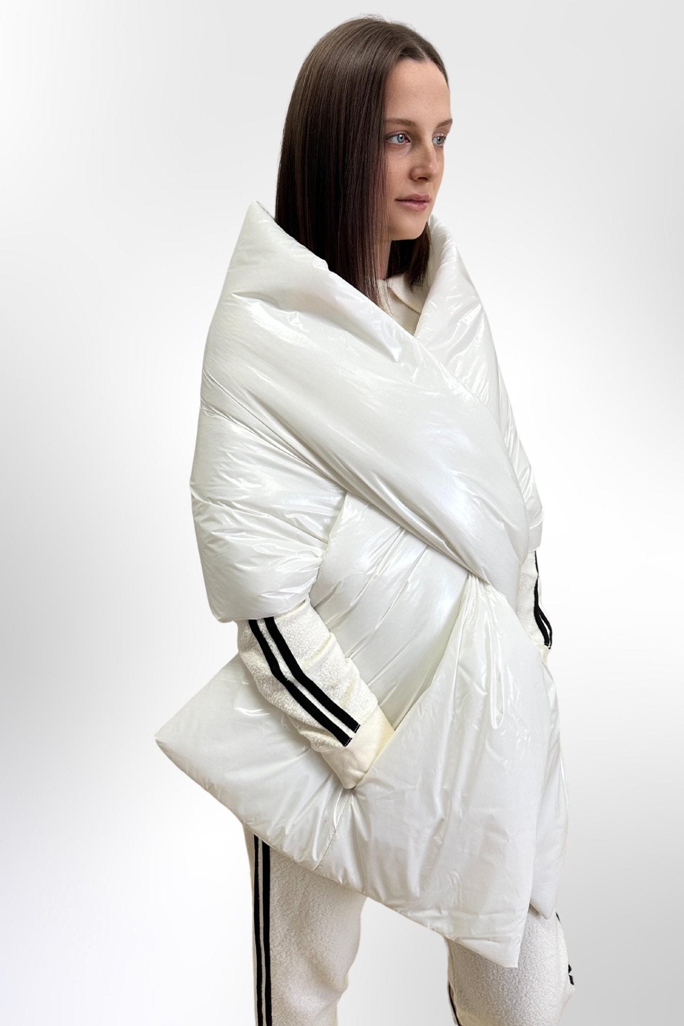 Women's Puffer Blanket Shawl Cape with Removable Belt Warm Gift Womens Clothing - FAVORITTI