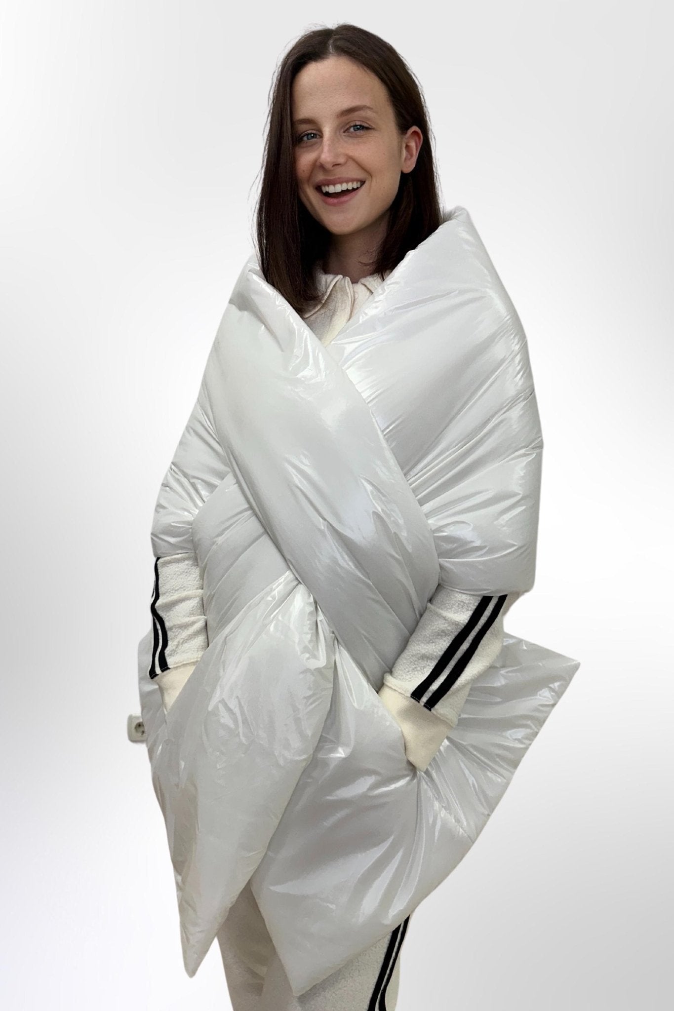 Women's Puffer Blanket Shawl Cape with Removable Belt Warm Gift Womens Clothing - FAVORITTI