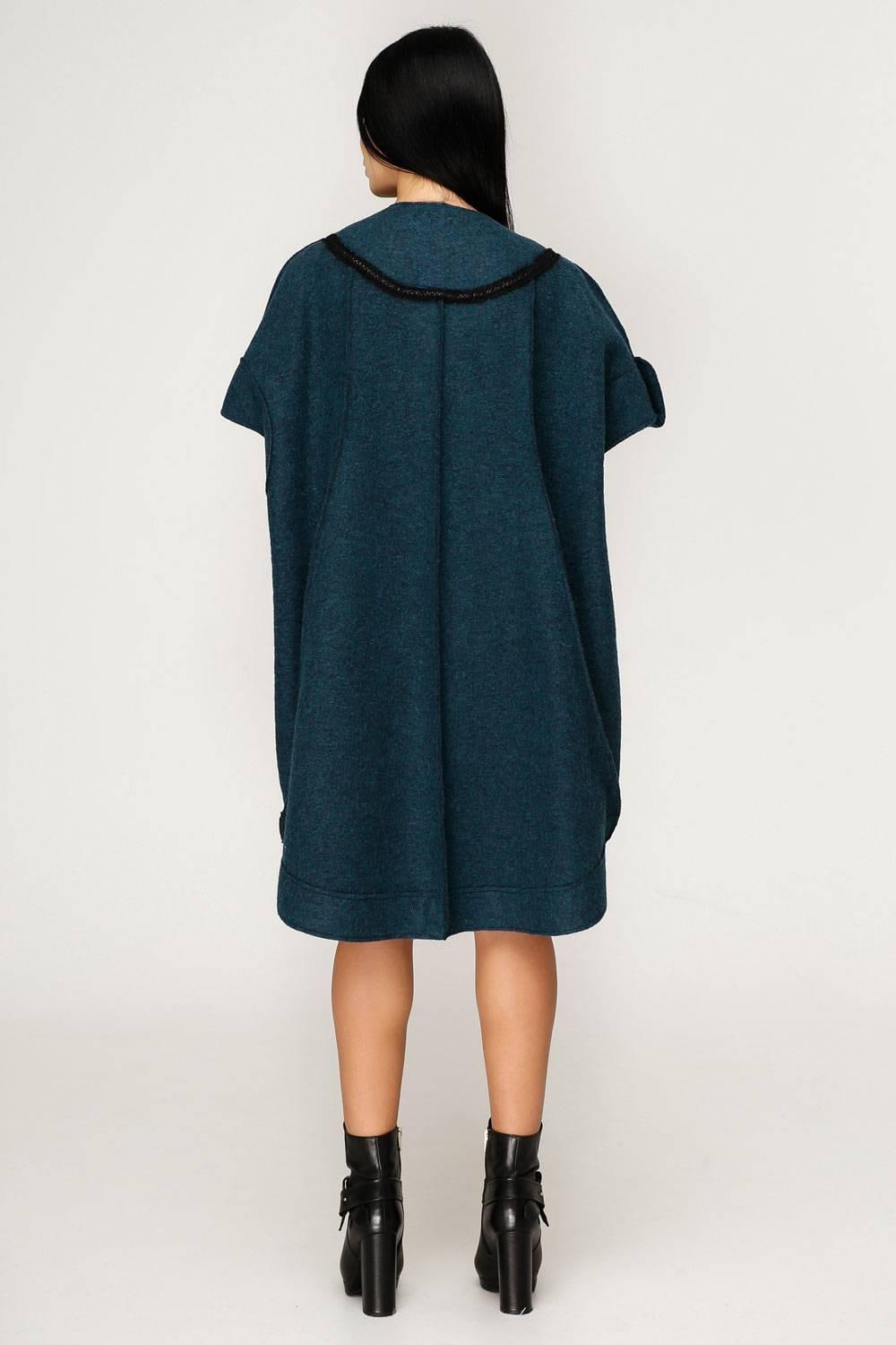 Wool Poncho Women Loose Fit Mid - Length Oversized Coat One Size Пончо В - 1185 Cost Тон 10 - FAVORITTI