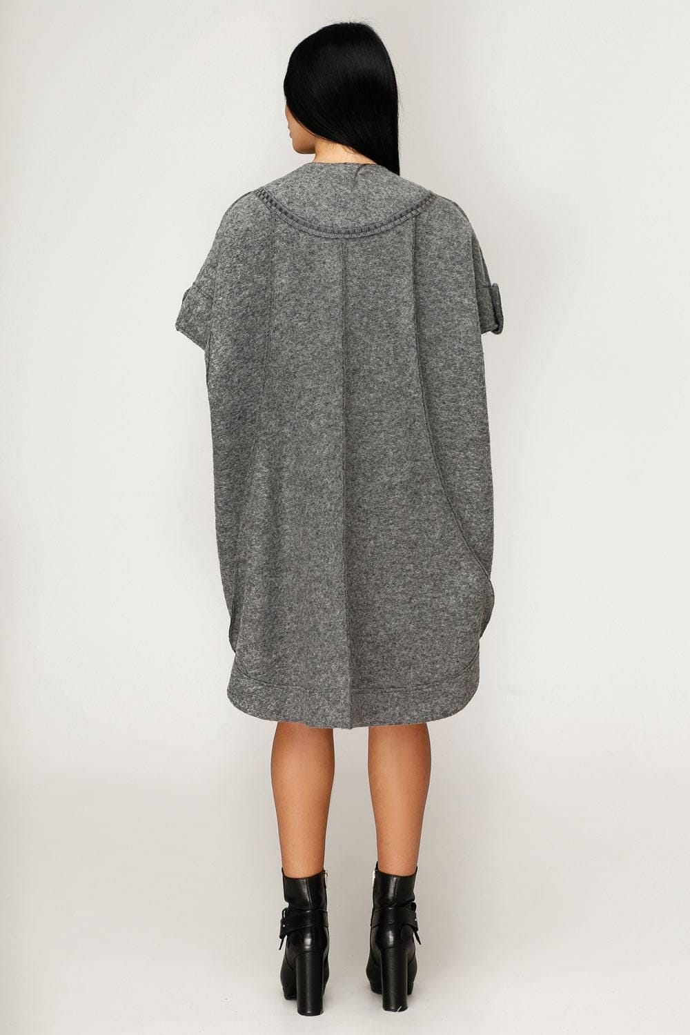 Wool Poncho Women Loose Fit Mid - Length Oversized Coat Пончо One Size В - 1185 Cost Тон 10 - FAVORITTI