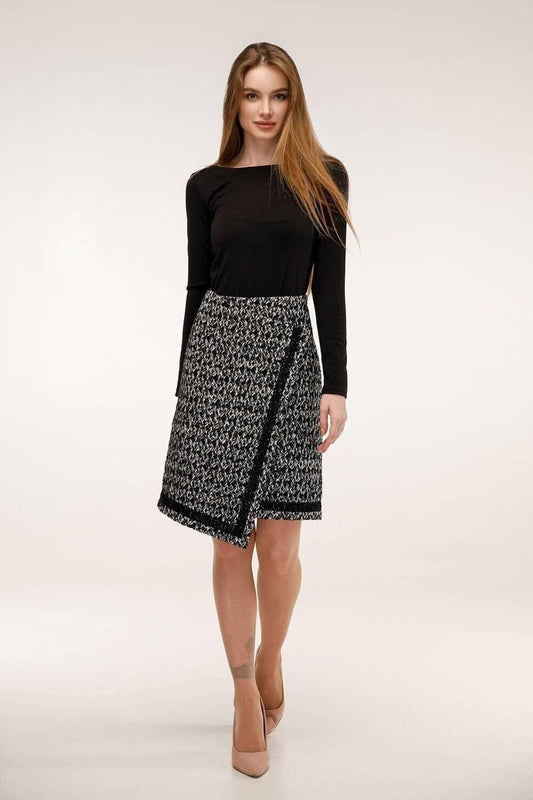 Asymmetric Wool Wrap SkirtA - Line Midi for Autumn and Winter Юбка Ю - 1077 Brna Fiocco Тон 7 - FAVORITTI