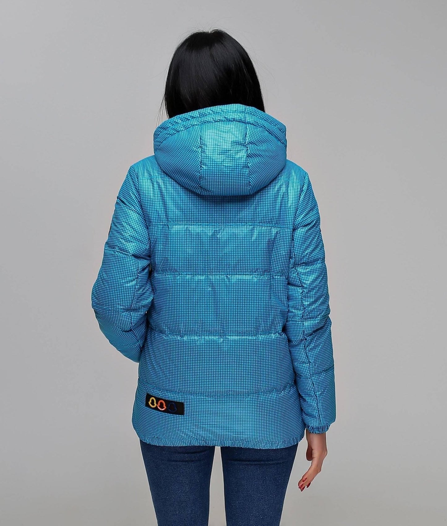 Blue Puffer Jacket Women Puffy Hooded Coat Waterproof and Windproof Куртка В - 1237 Art.102008 D Тон 509 + Тон 21 - FAVORITTI
