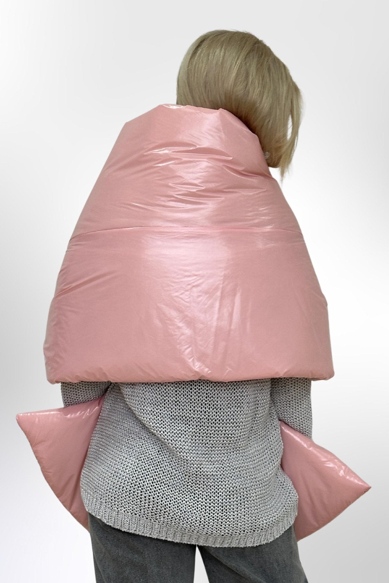 Blush Pink Large Scarf 20x85in with 2 pockets Blanket Shawl Cape Around Shoulders Wrap Warm Winter Gift - FAVORITTI