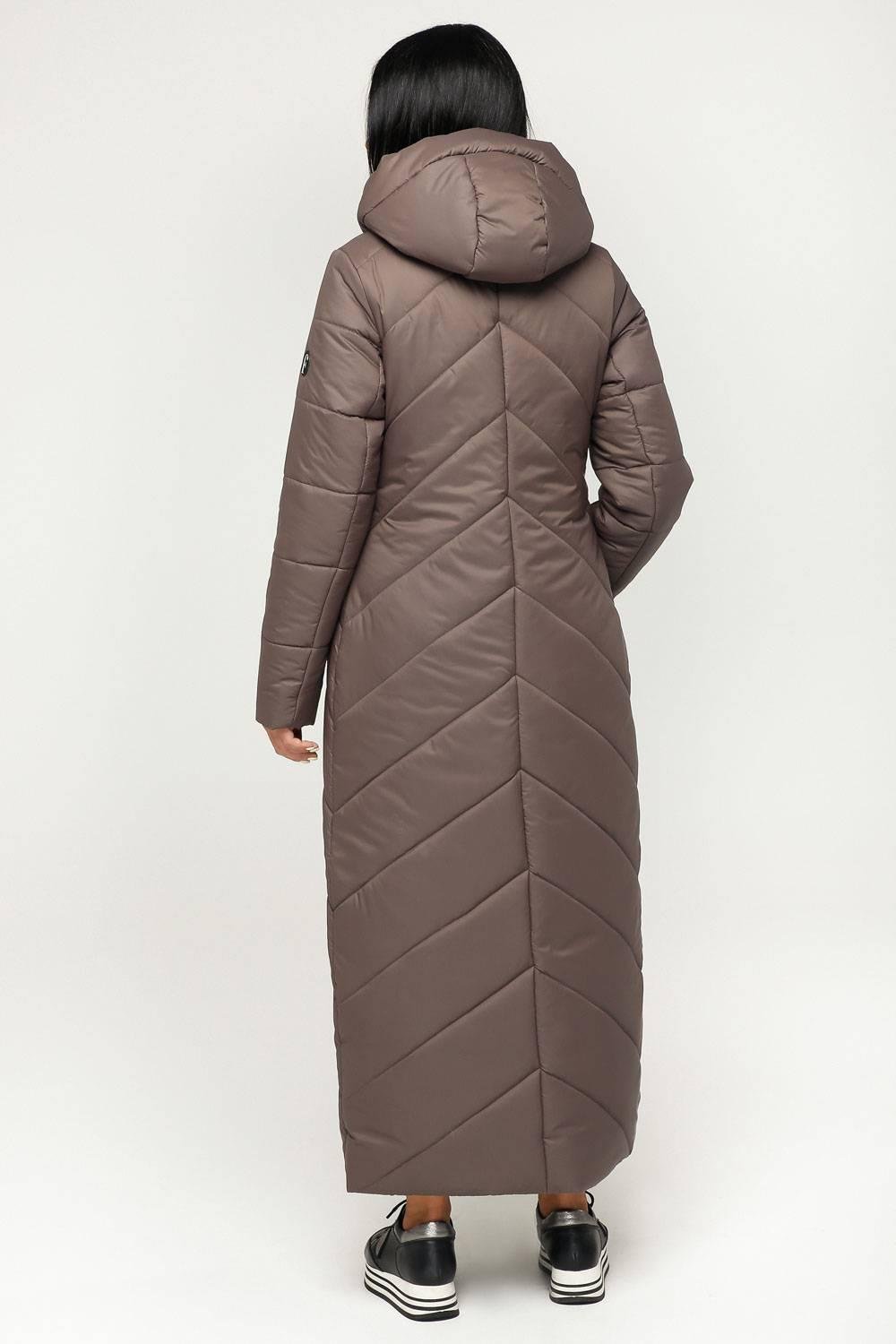Brown Long Puffer Coat Winter Warm Women's Clothing Пуховик ПВ - 1133 Лаке Тон 71 - FAVORITTI