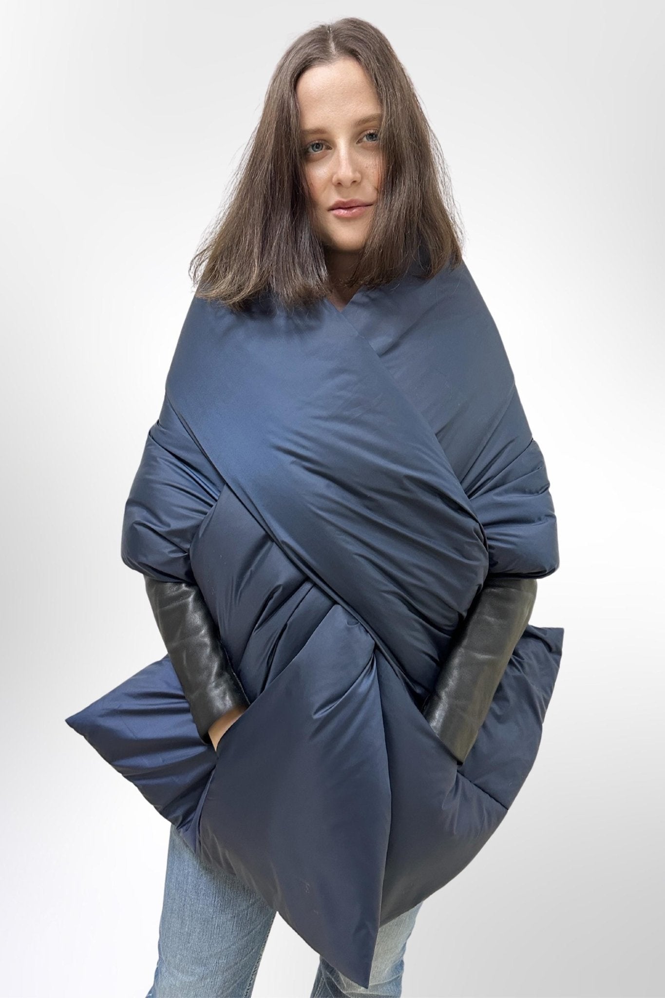 Cape Around Shoulders Wrap Warm Scarf With Pockets Puffer Large Stole 20x85in Blanket Shawl Winter Gift Womens Clothing - FAVORITTI