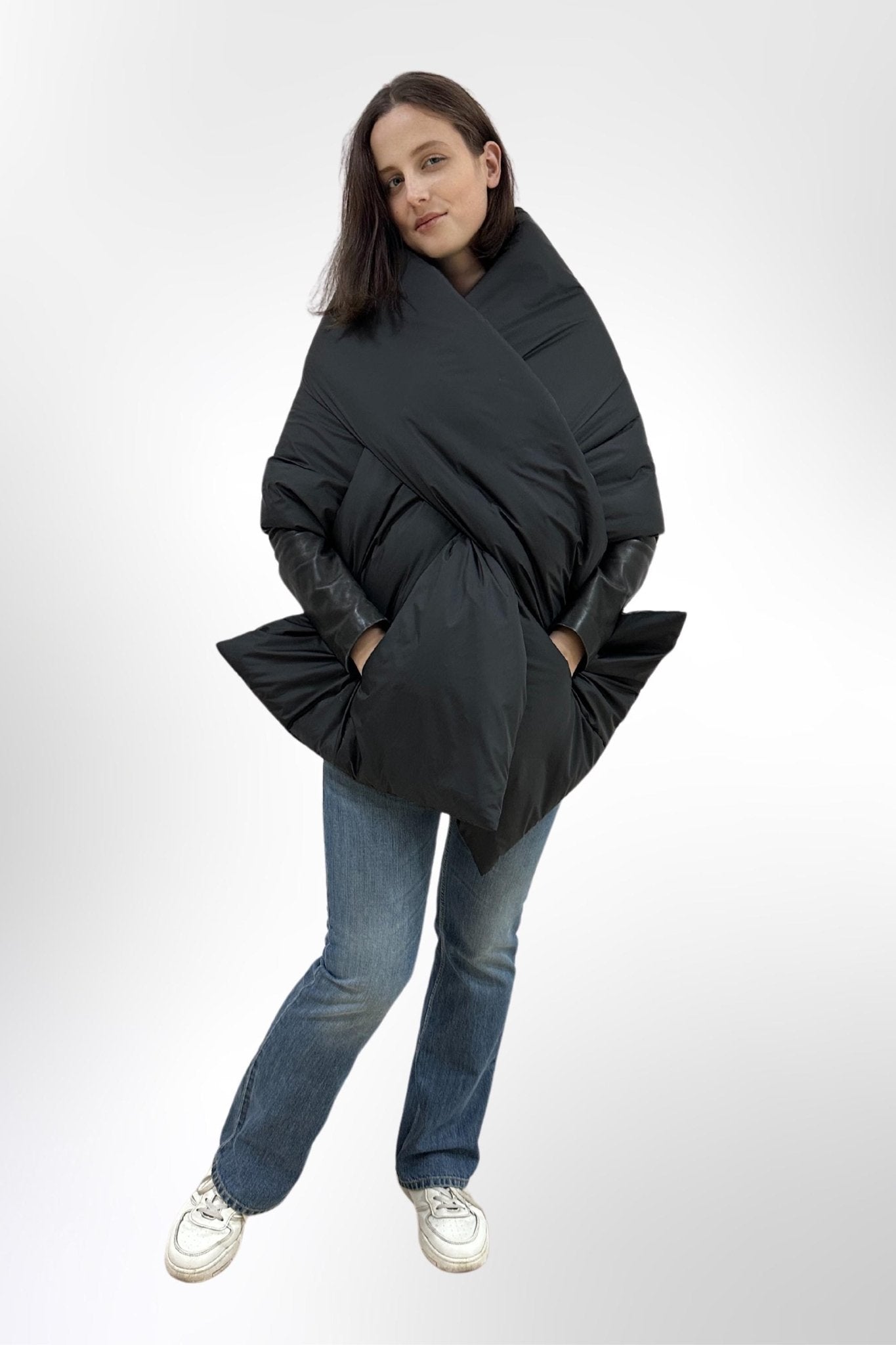 Cape Around Shoulders Wrap Warm Scarf With Pockets Puffer Large Stole 20x85in Blanket Shawl Winter Gift Womens Clothing - FAVORITTI