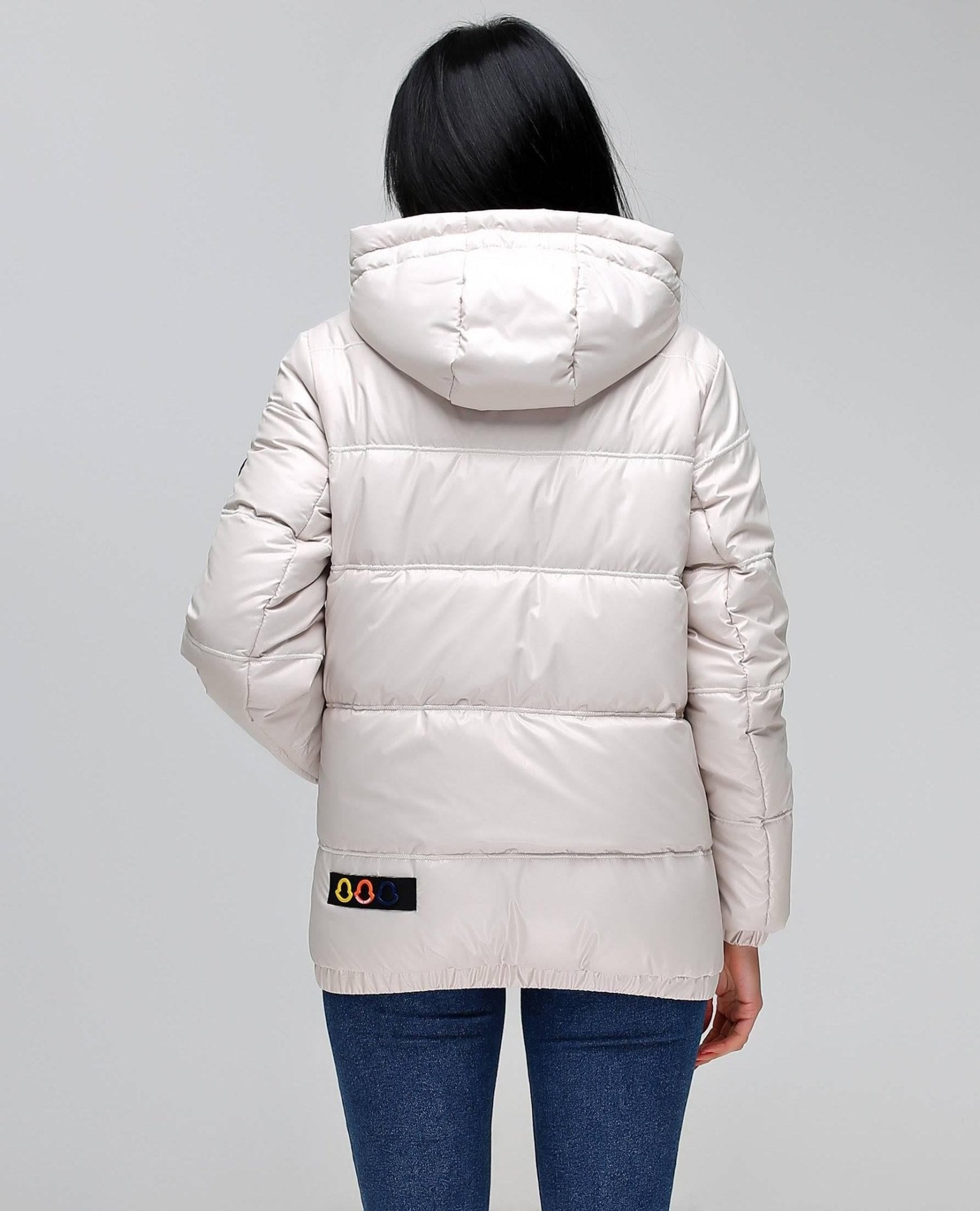Ivory Puffer Jacket Women Puffy Hooded Coat Waterproof and Windproof Куртка В - 1237 Art.102008 Тон 560 + Тон 310 - FAVORITTI