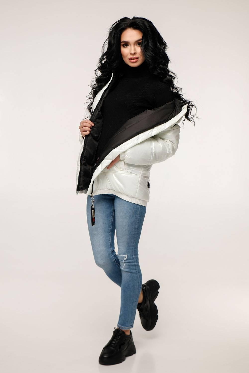 Ivory Puffer Jacket Women White Puffy Hooded Coat Waterproof and Windproof Куртка В - 1237 Лак Тон 20 + Тон 21 - FAVORITTI