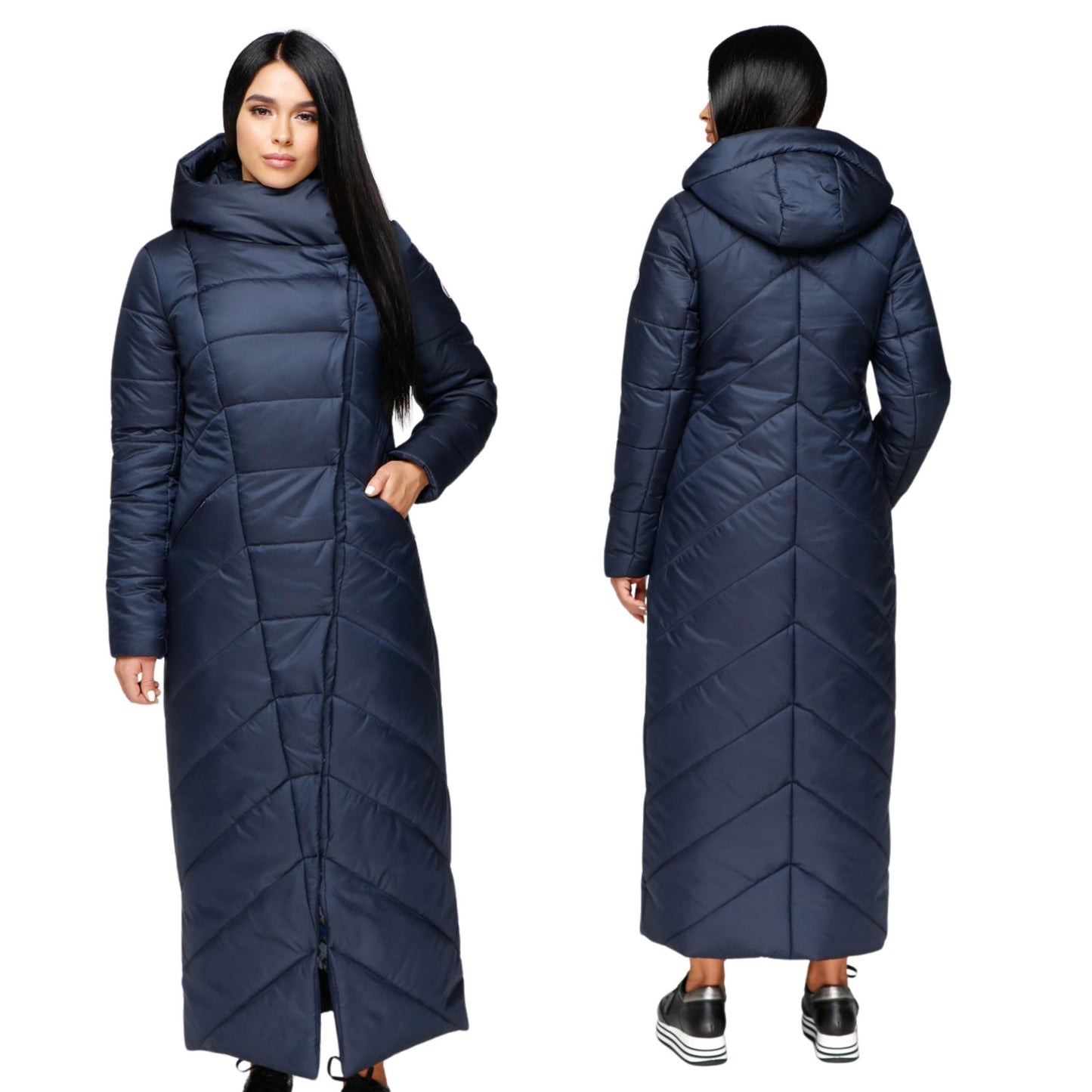 Long Puffer Coat Winter Warm Women's Clothing Пуховик ПВ - 1133 Лаке Тон 18 - FAVORITTI