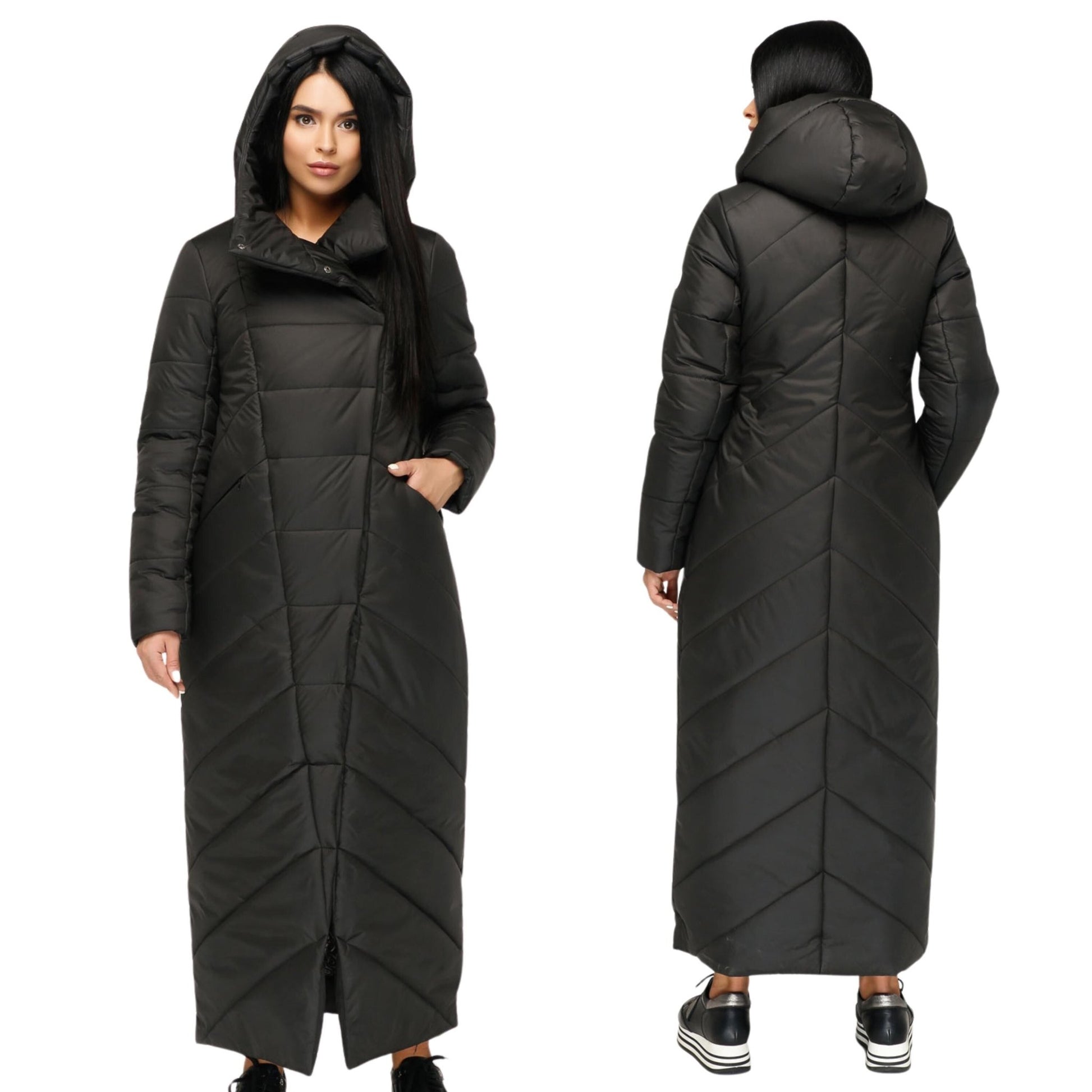Long Puffer Coat Winter Warm Women's Clothing Пуховик ПВ - 1133 Лаке Тон 21 - FAVORITTI