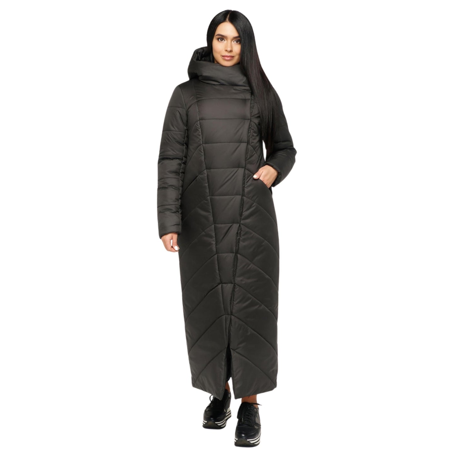 Long Puffer Coat Winter Warm Women's Clothing Пуховик ПВ - 1133 Лаке Тон 21 - FAVORITTI