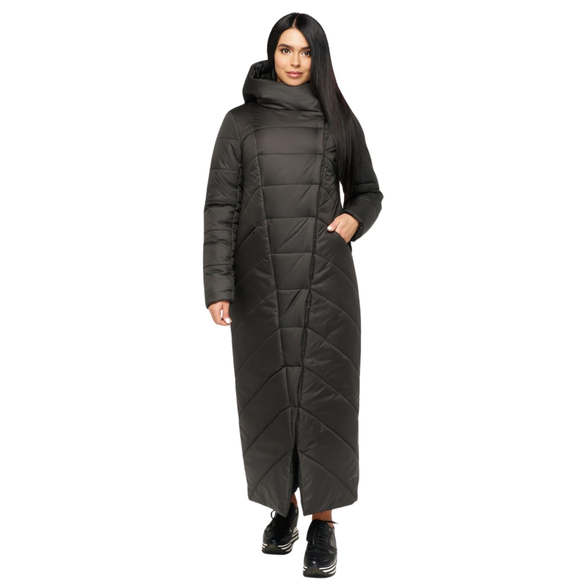 Long Puffer Coat Winter Warm Women's Clothing Пуховик ПВ - 1133 Лаке Тон 21 - FAVORITTI